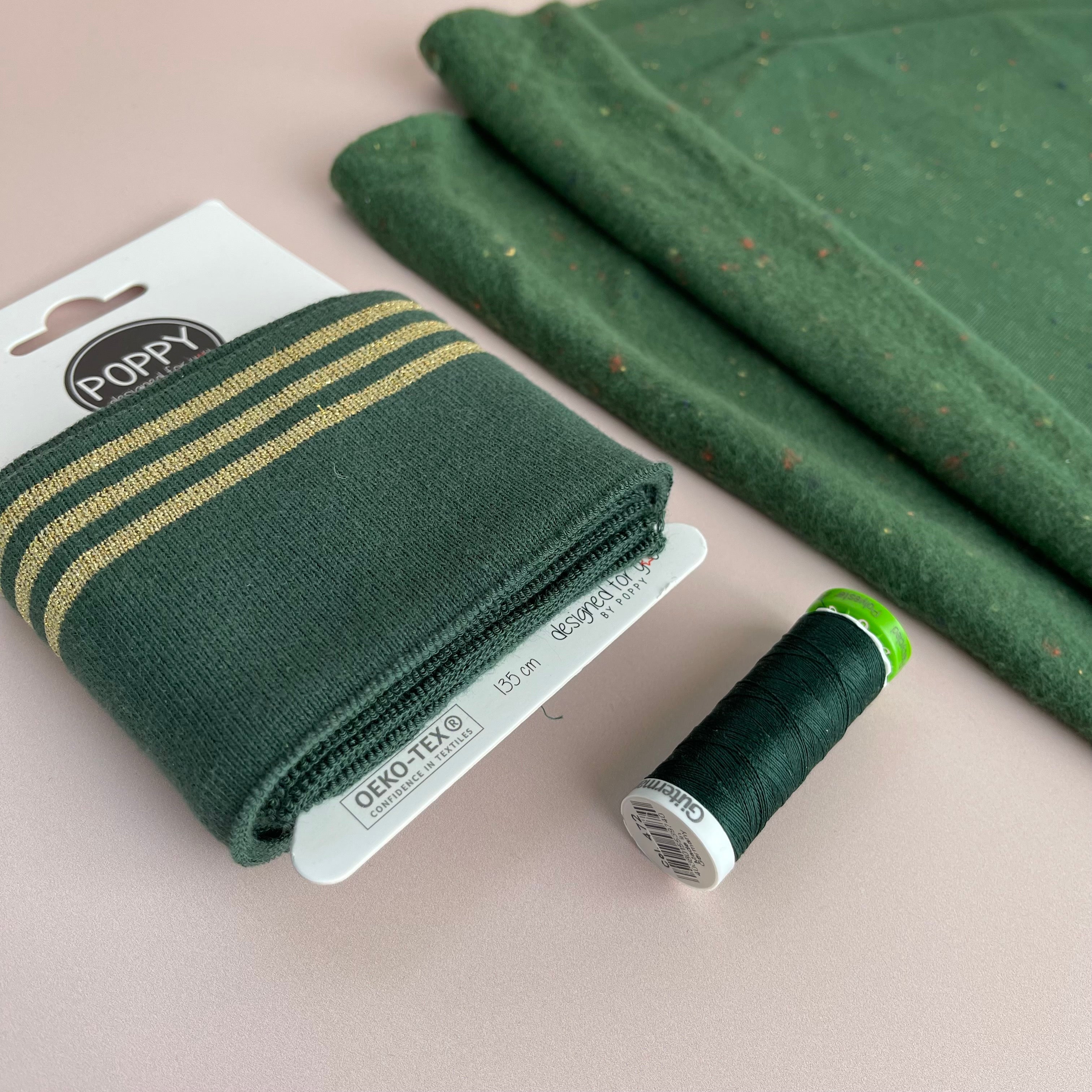 Cosy Colours Dark Green with multi Flecks Sweat-Shirting