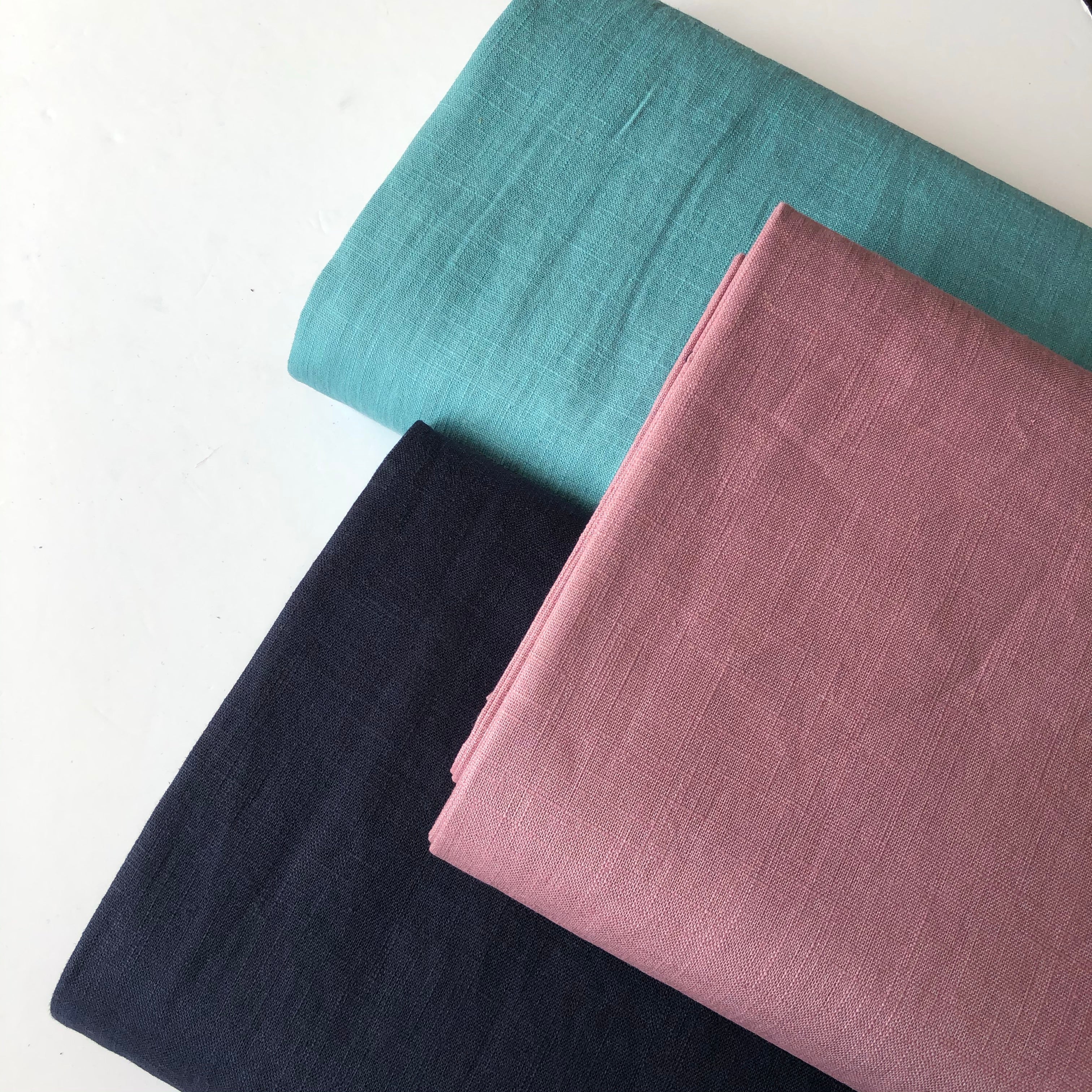 Breeze Light Teal - Enzyme Washed Linen Cotton Fabric