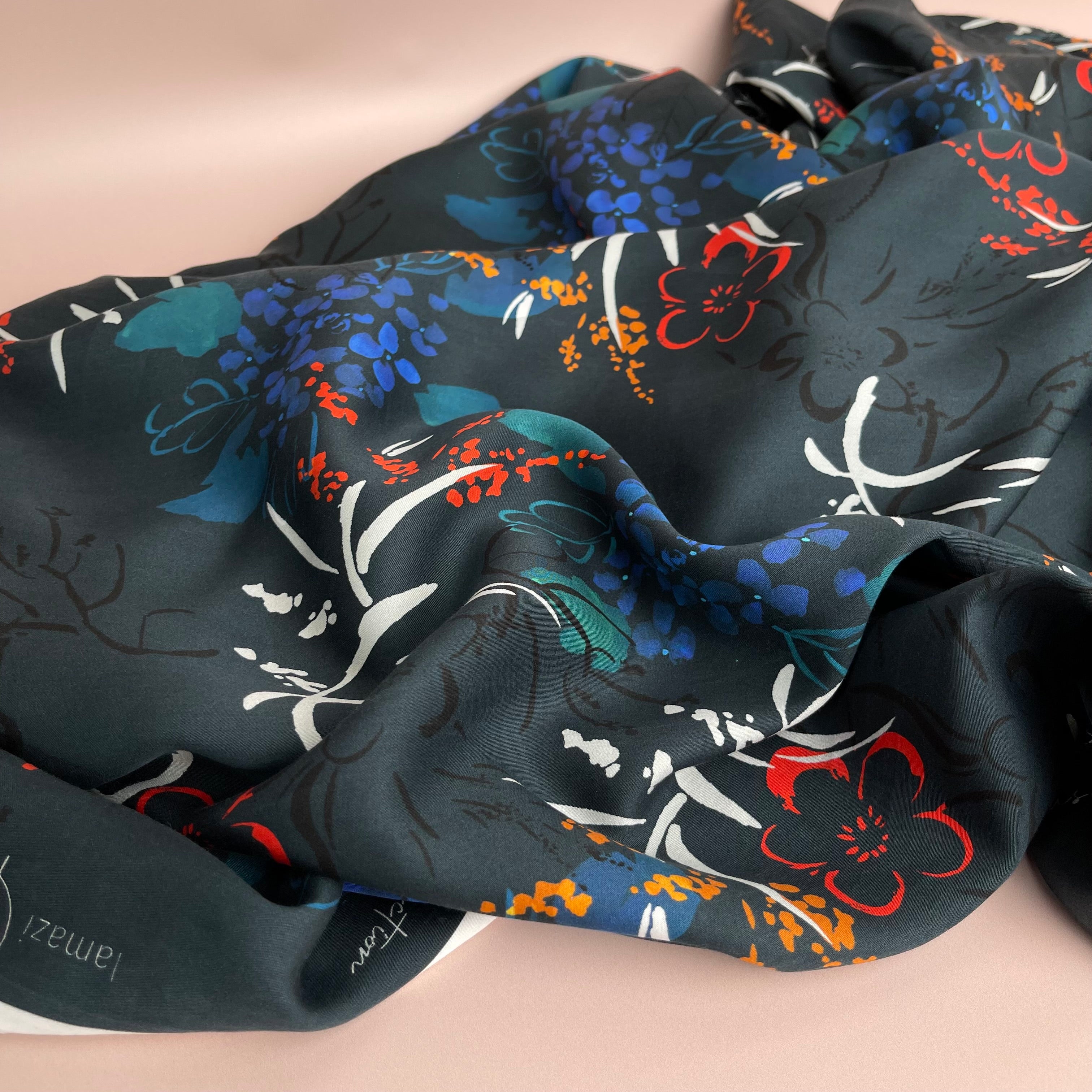 Garden of Dreams - Midnight Blooms Sateen with TENCEL™ Lyocell Fibres