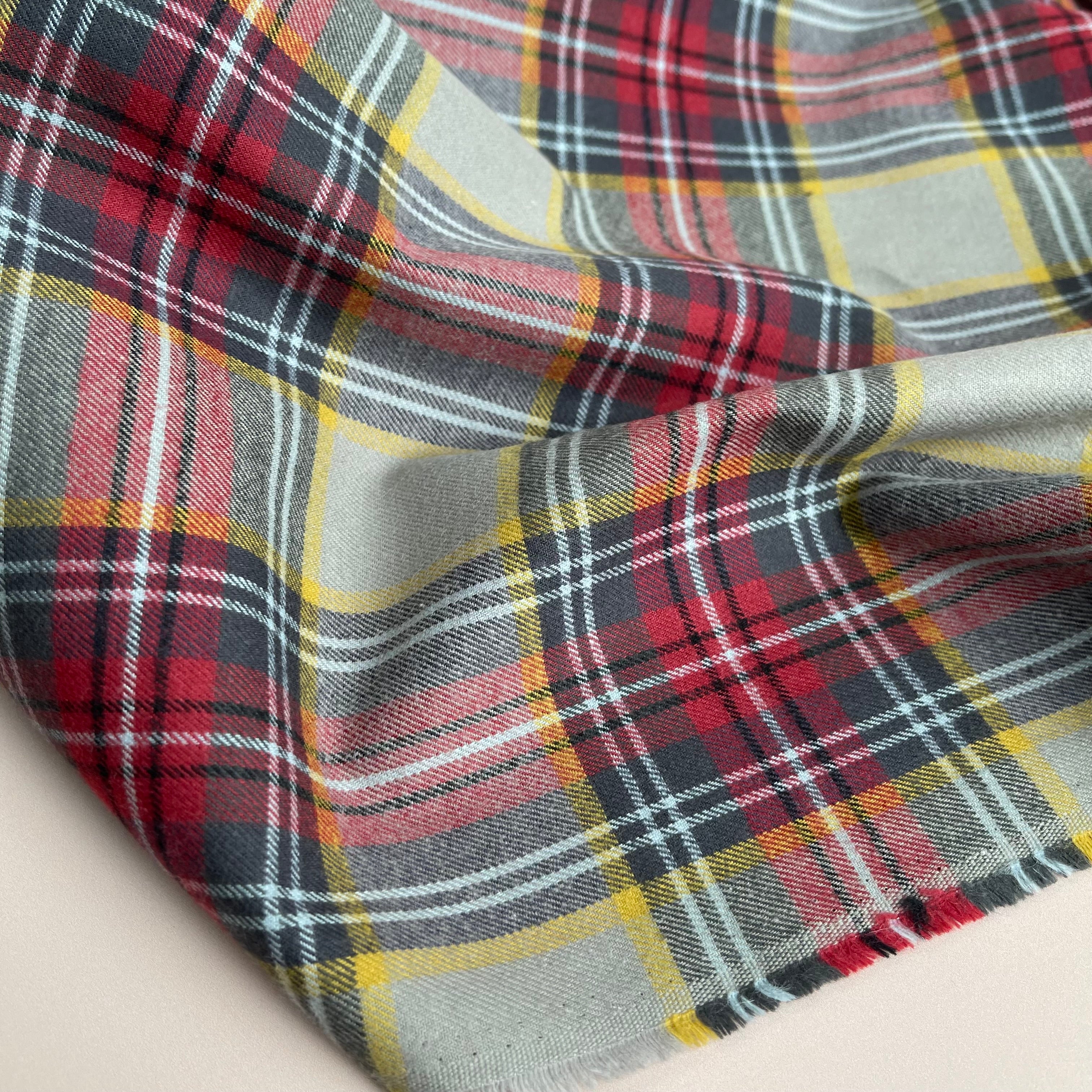 Highland Dust & Red Yarn Dyed Cotton Flannel