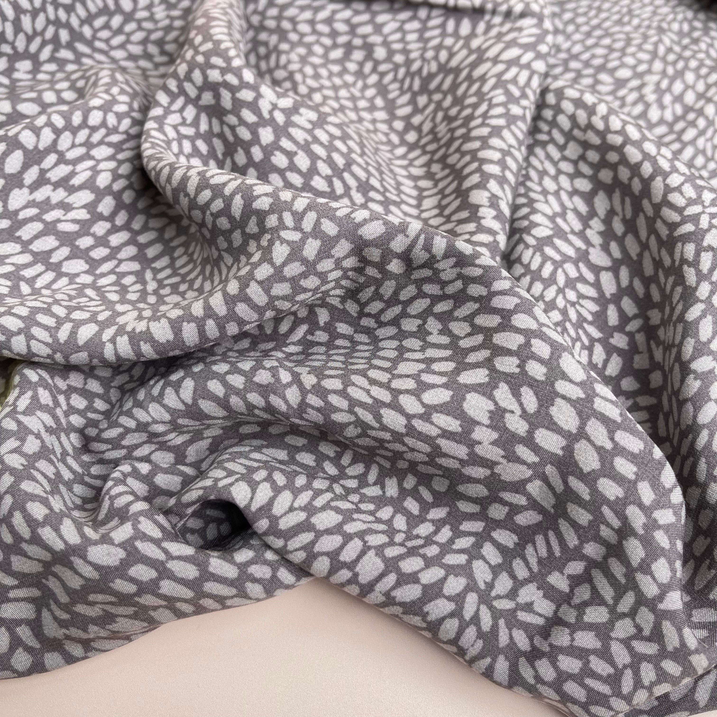 REMNANT 0.3 Metre - Dense Shapes in Taupe Viscose / Rayon Fabric