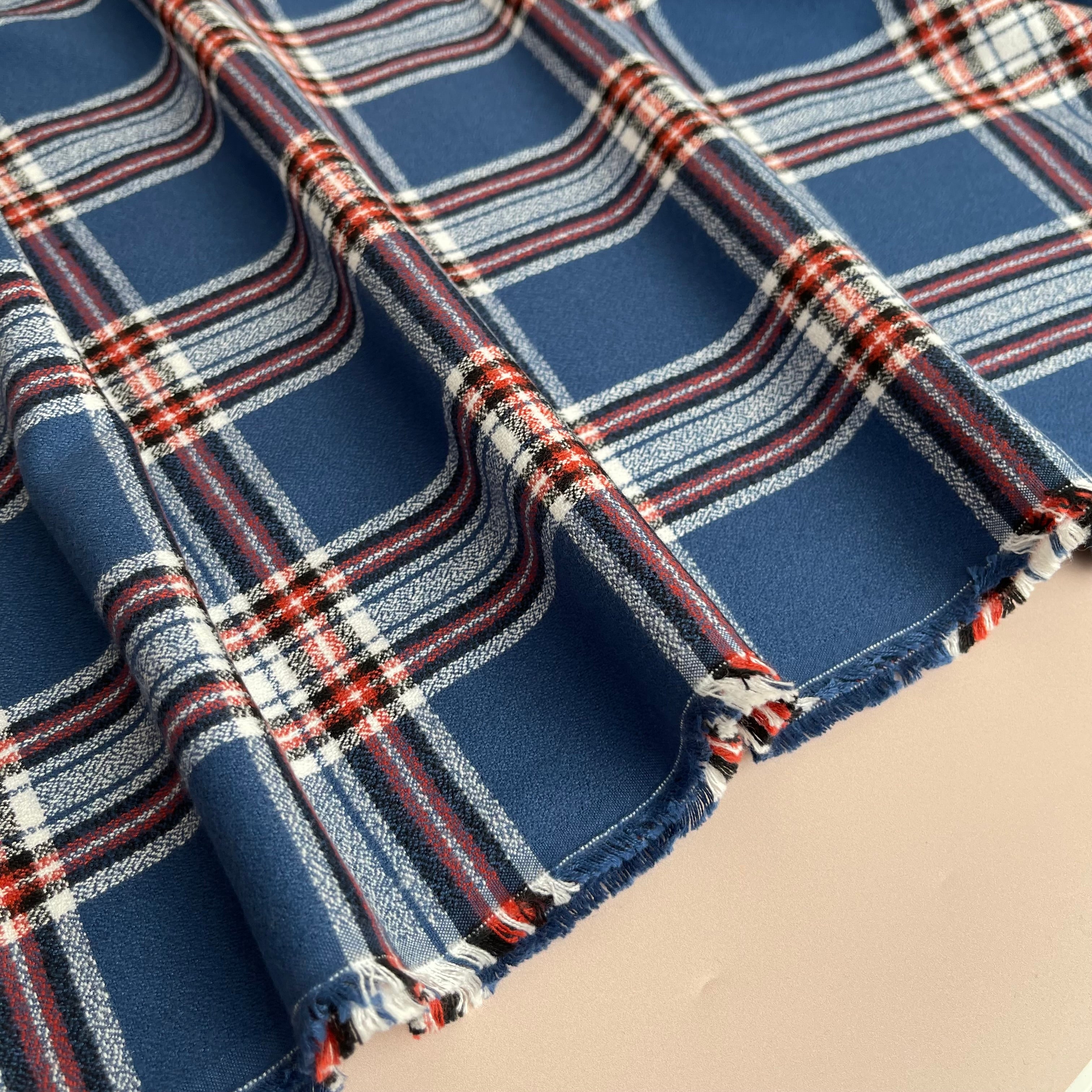 REMNANT 0.34 Metre - Americana 2 Blue Mammoth Cotton Flannel