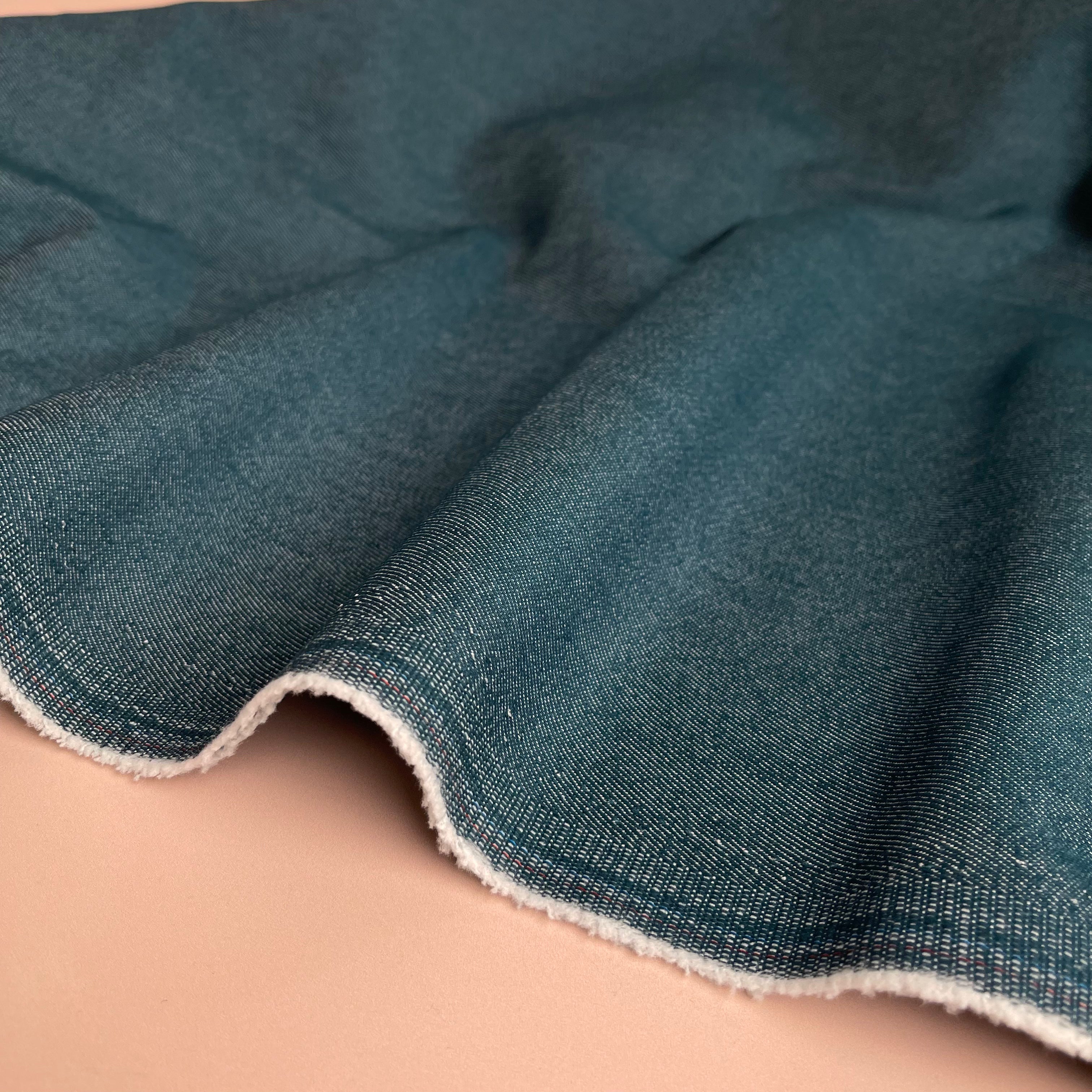 Vintage Stretch Denim in Petrol Blue