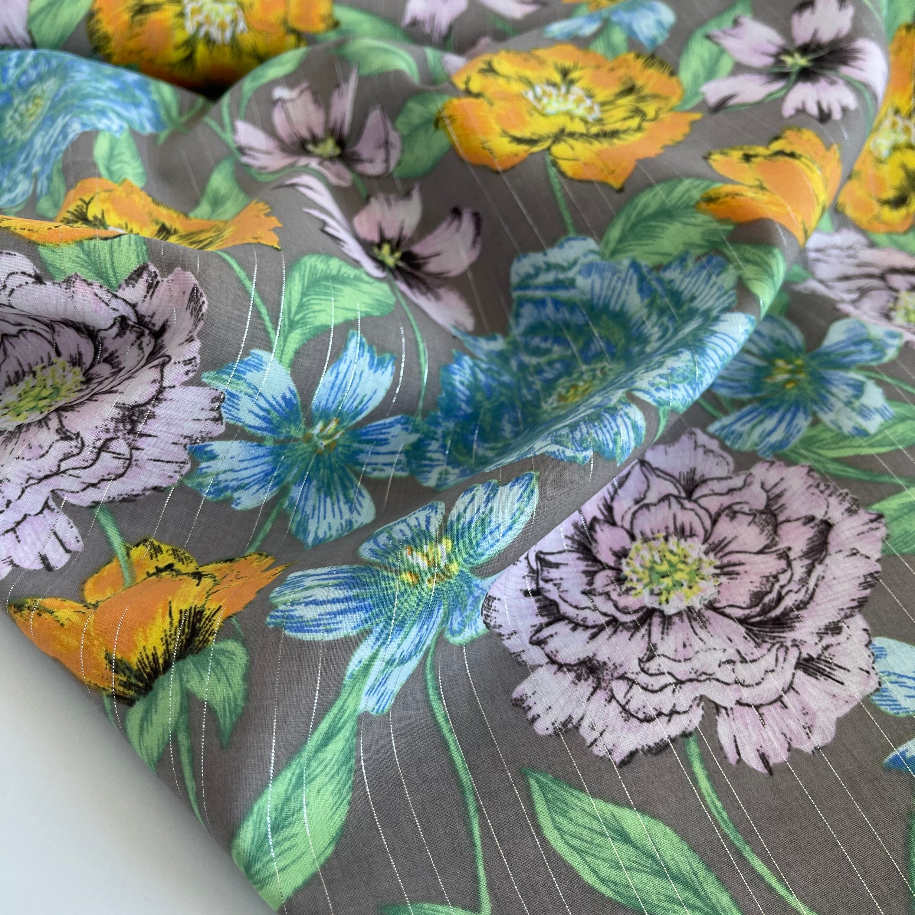 Milliblu’s - Blooms Metallic Cotton Fabric