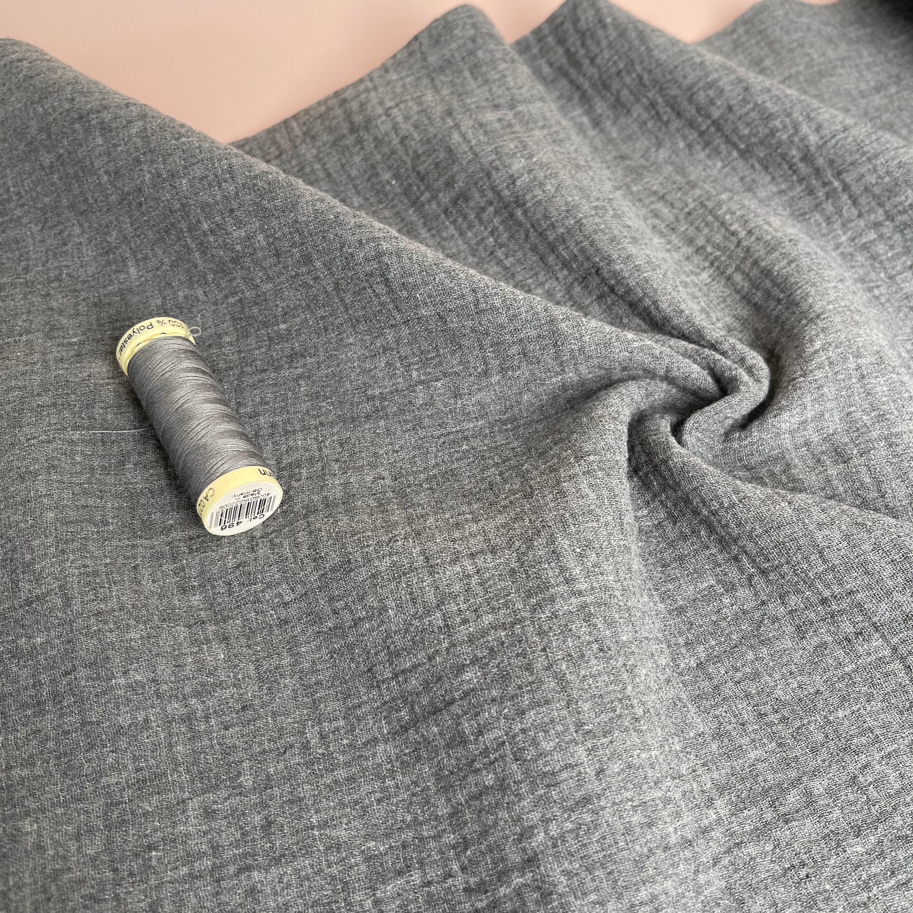 REMNANT 0.97 Metre - Melange Grey Double Gauze