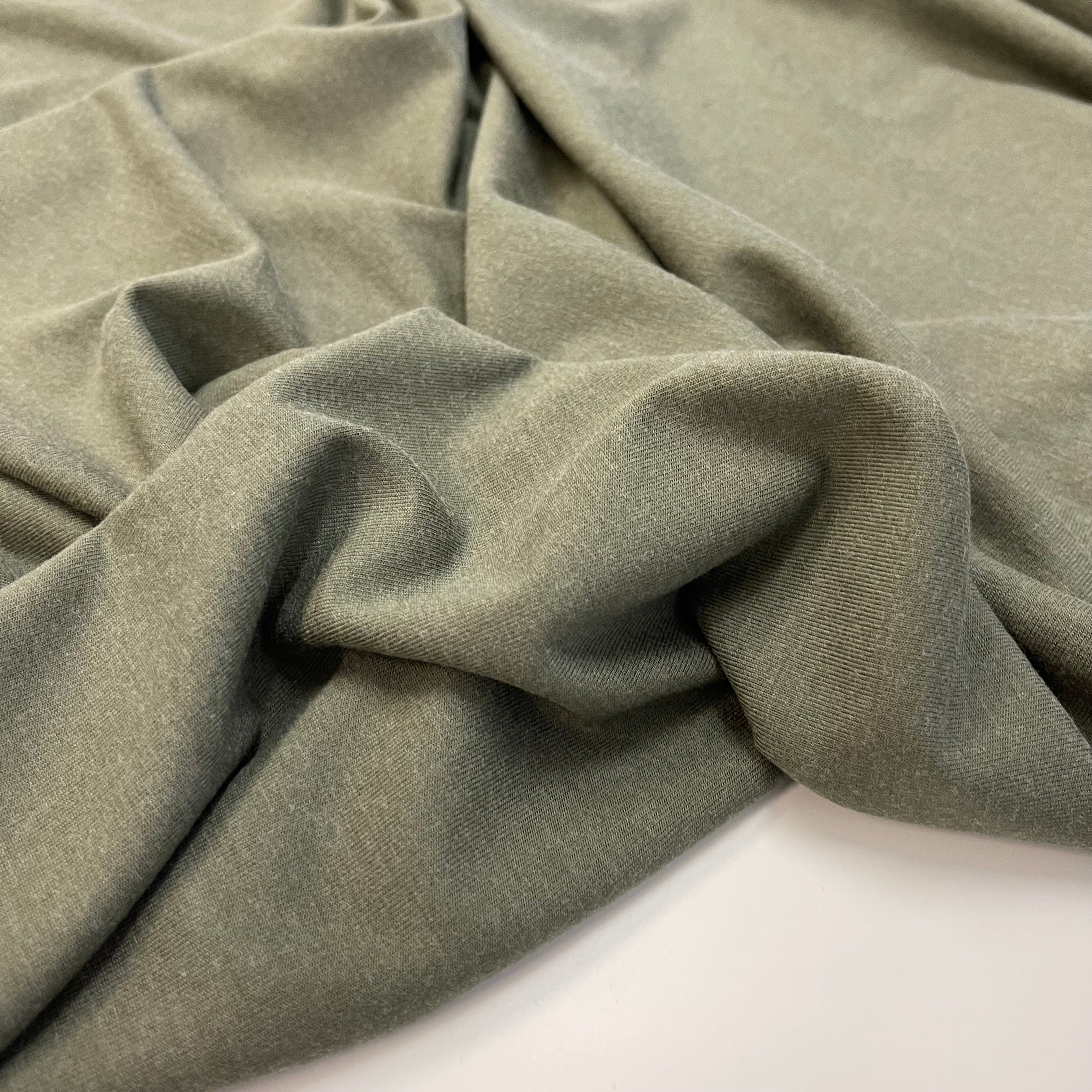 Allure Olive Soft Single Knit Fabric