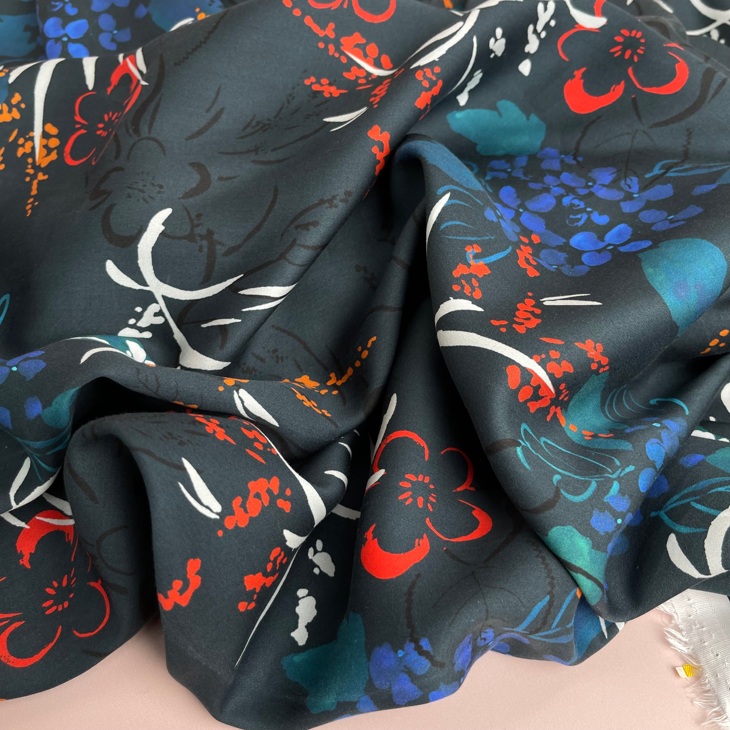 Garden of Dreams - Midnight Blooms Sateen with TENCEL™ Lyocell Fibres