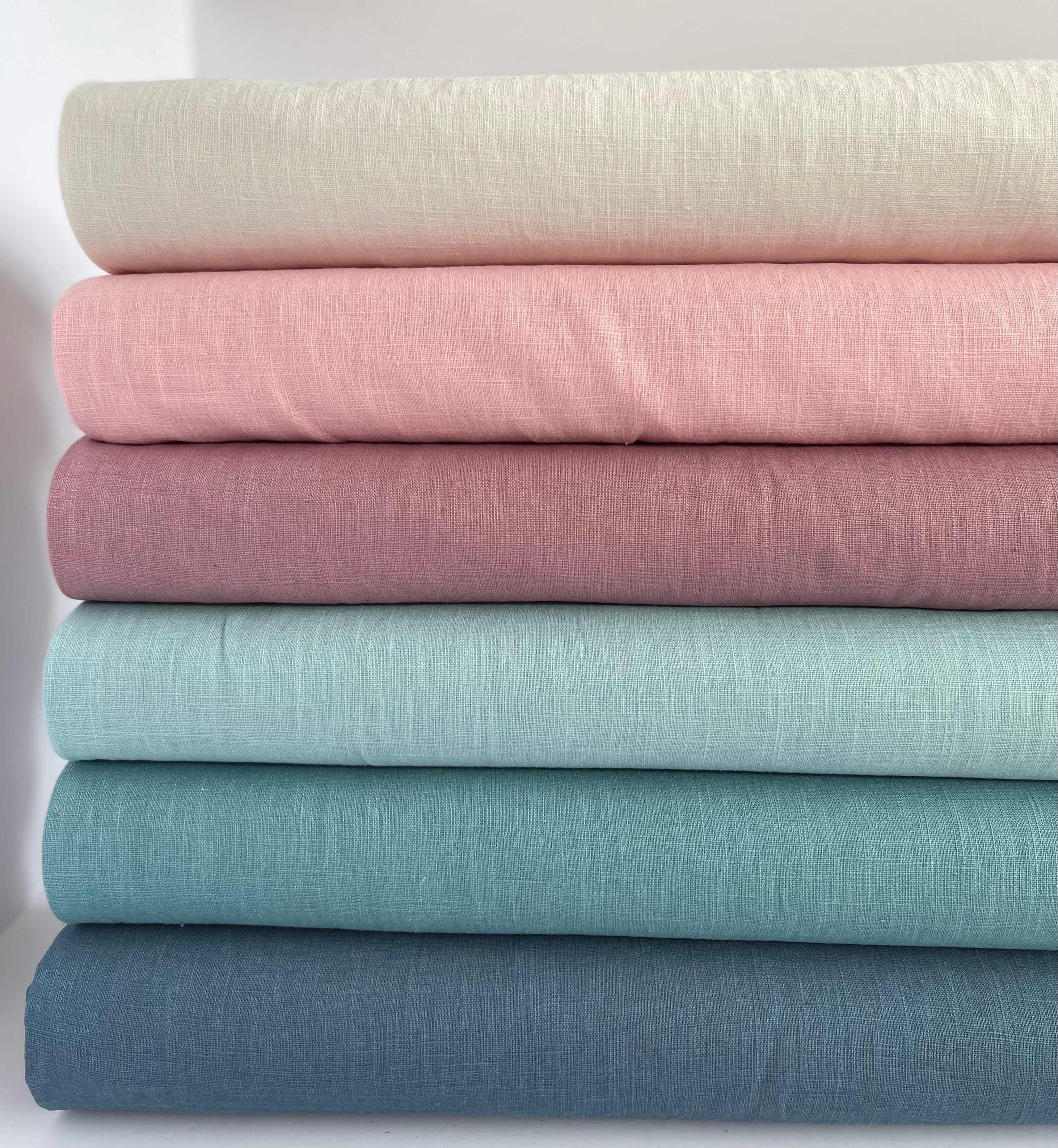 Breeze Light Teal - Enzyme Washed Linen Cotton Fabric