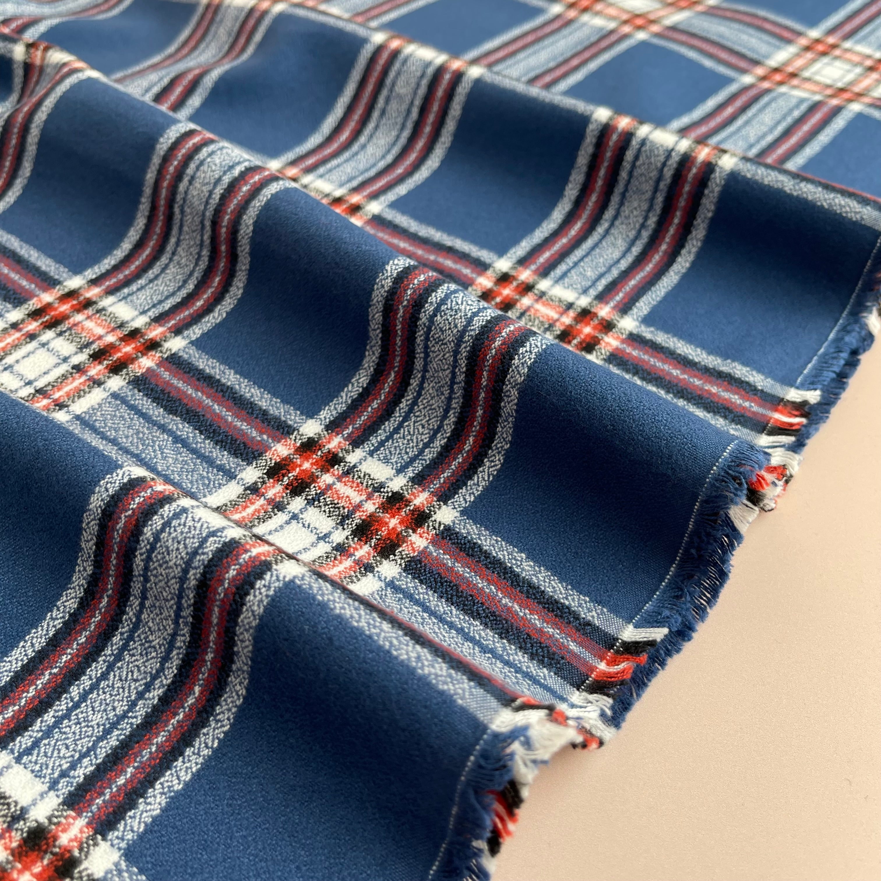 REMNANT 0.34 Metre - Americana 2 Blue Mammoth Cotton Flannel