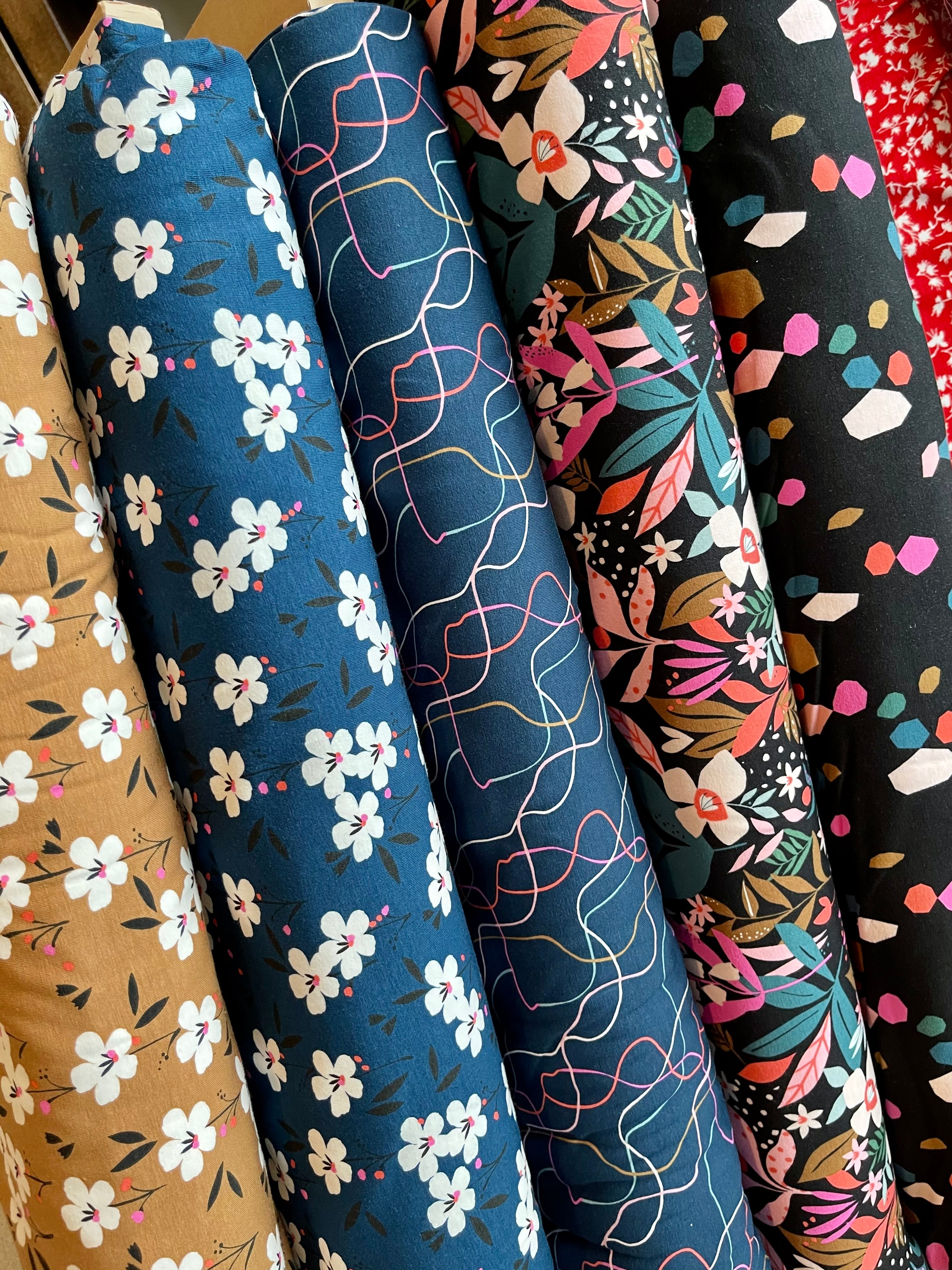 REMNANT 1.13 Metres - Soiree Spring Gold Cotton Jersey Fabric