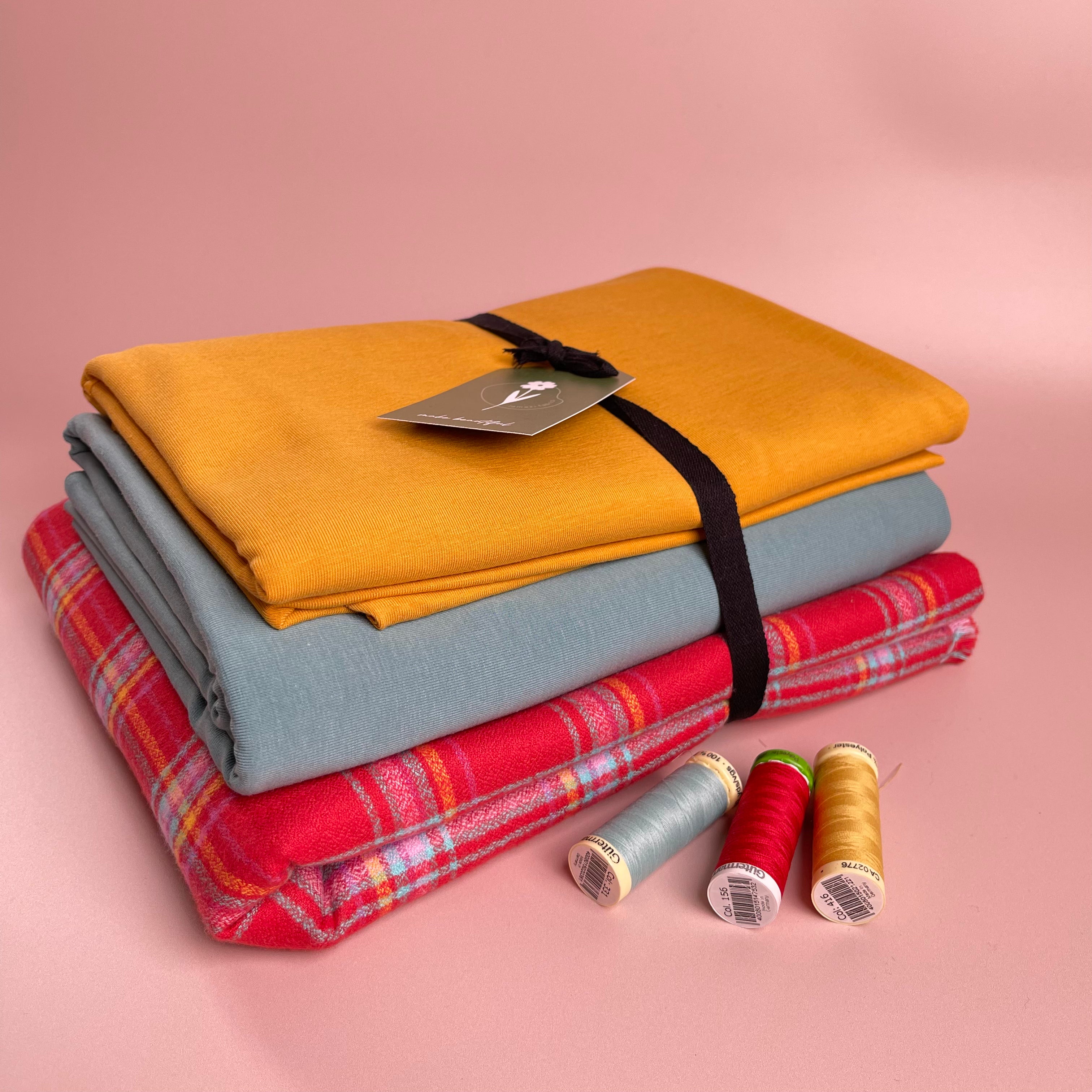 Limited Edition - Luxury Eco Pyjama Kit with Strawberry Red Cotton Flannel