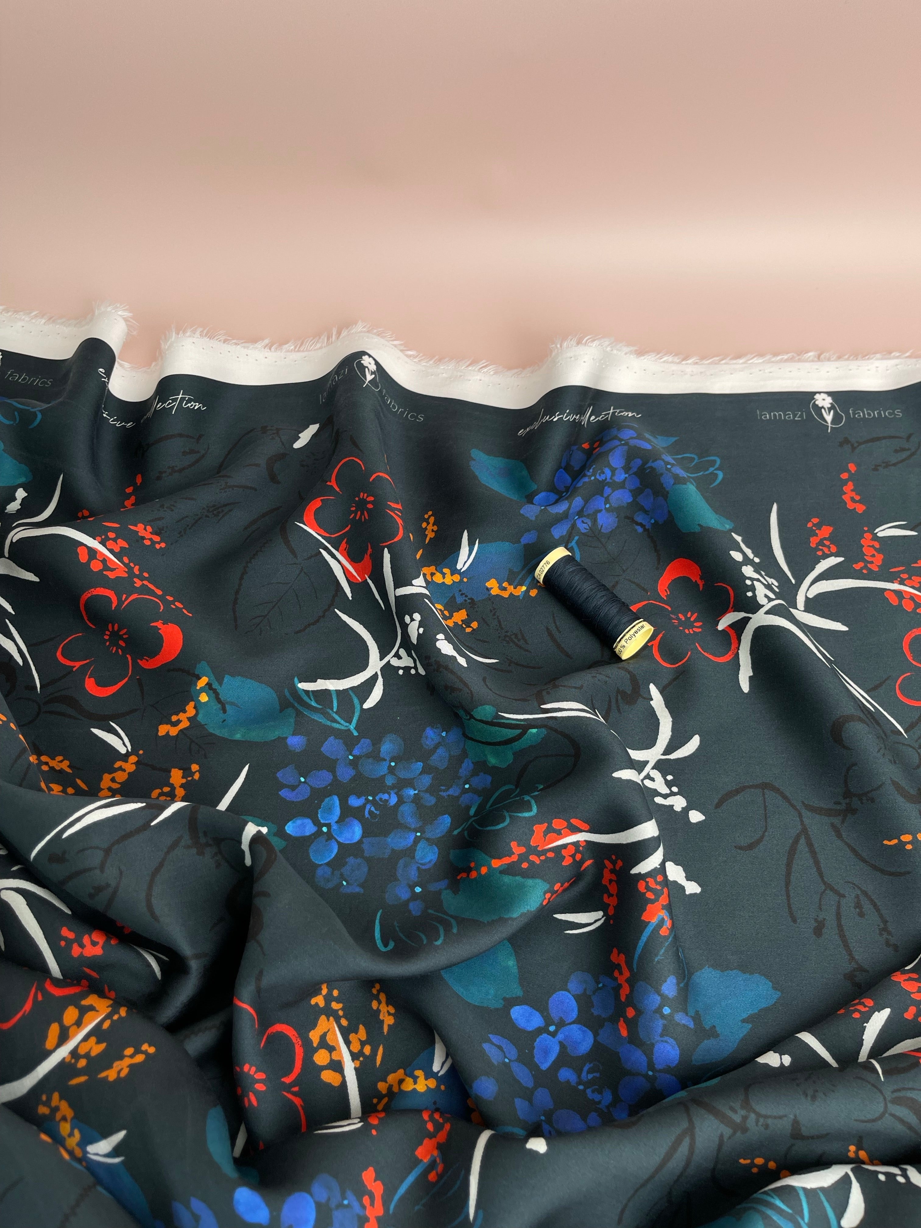 Garden of Dreams - Midnight Blooms Sateen with TENCEL™ Lyocell Fibres