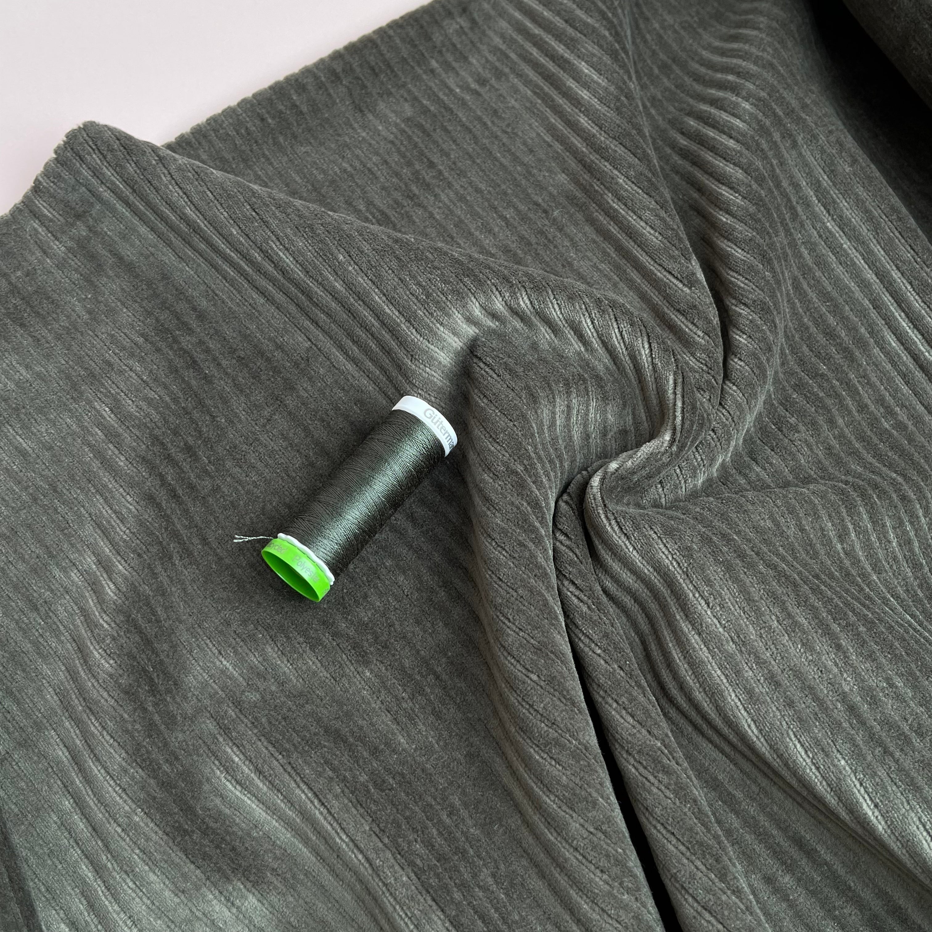 Danish Design - Khaki Ribbed Velvet Jersey