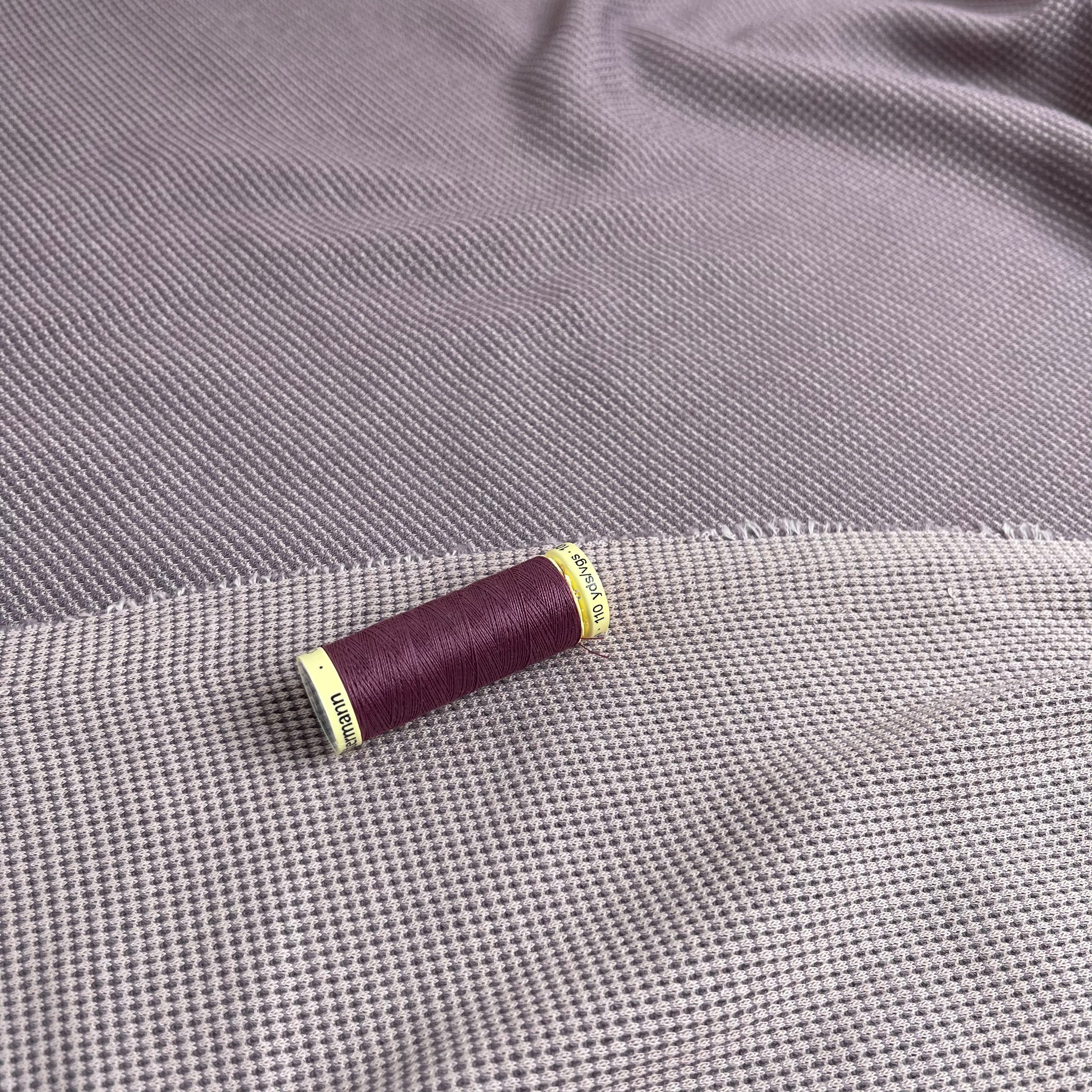 REMNANT 1 Metre - Knitted Cotton Waffle Fabric in Mauve