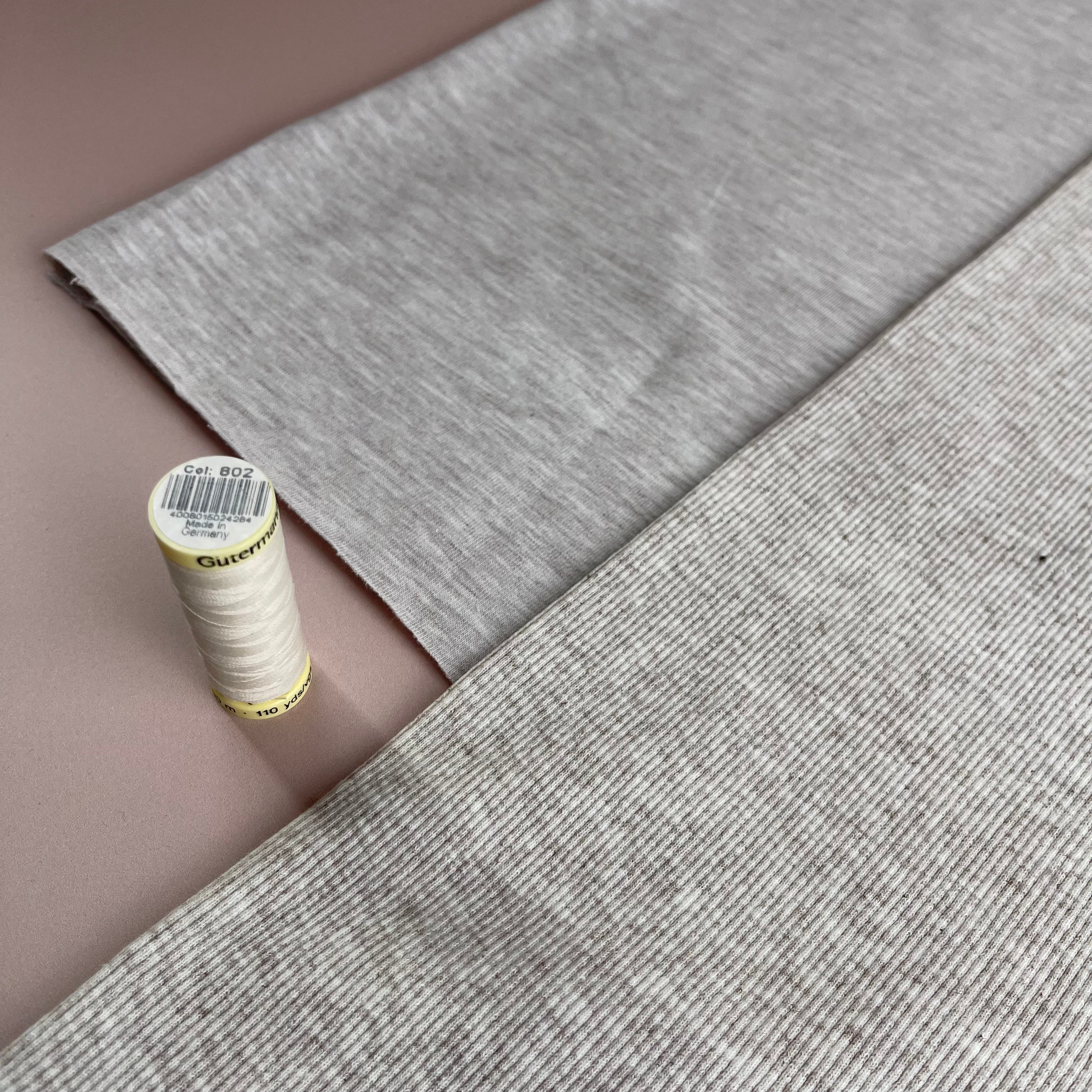 Beige Melange Tubular Cuff Ribbing Fabric