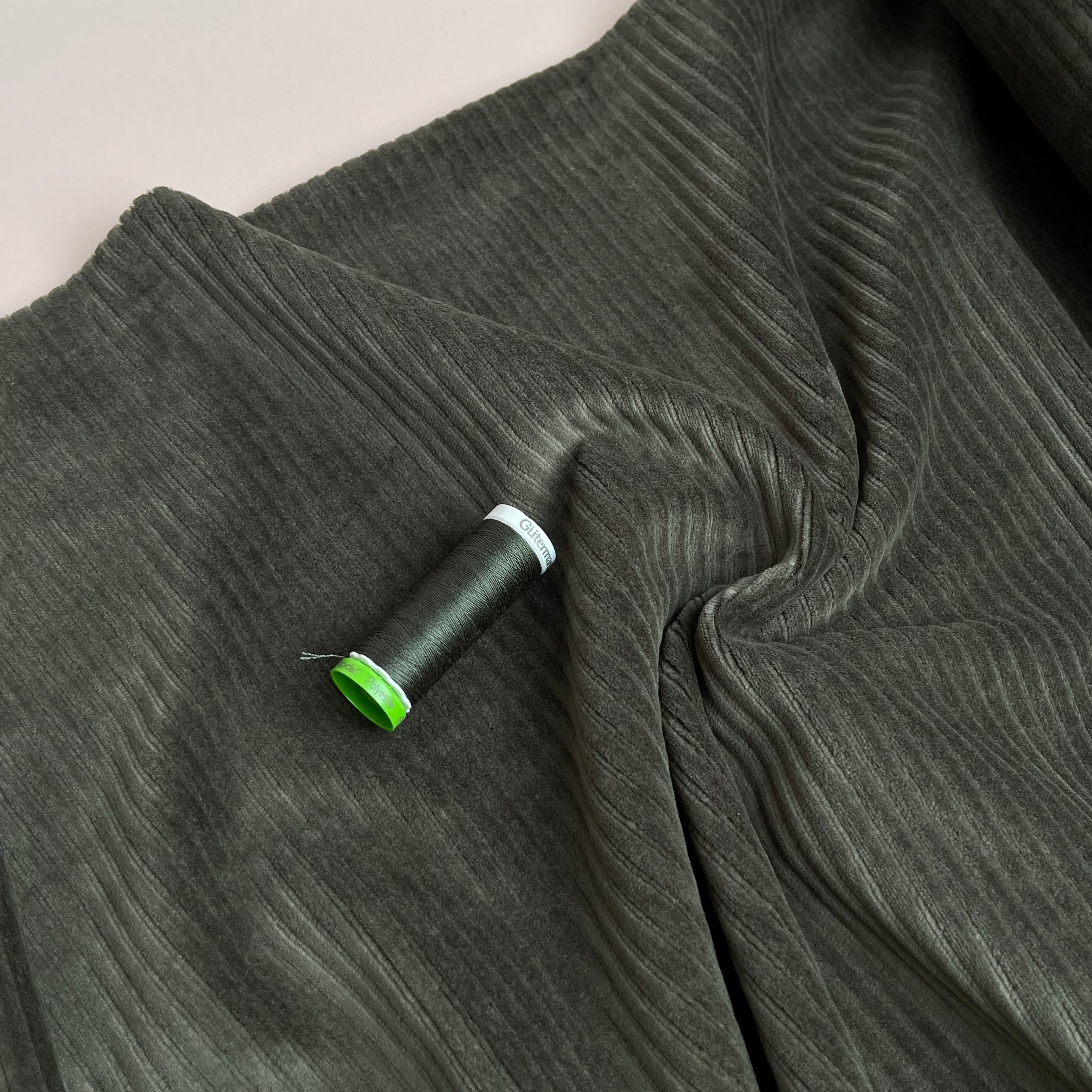Danish Design - Khaki Ribbed Velvet Jersey