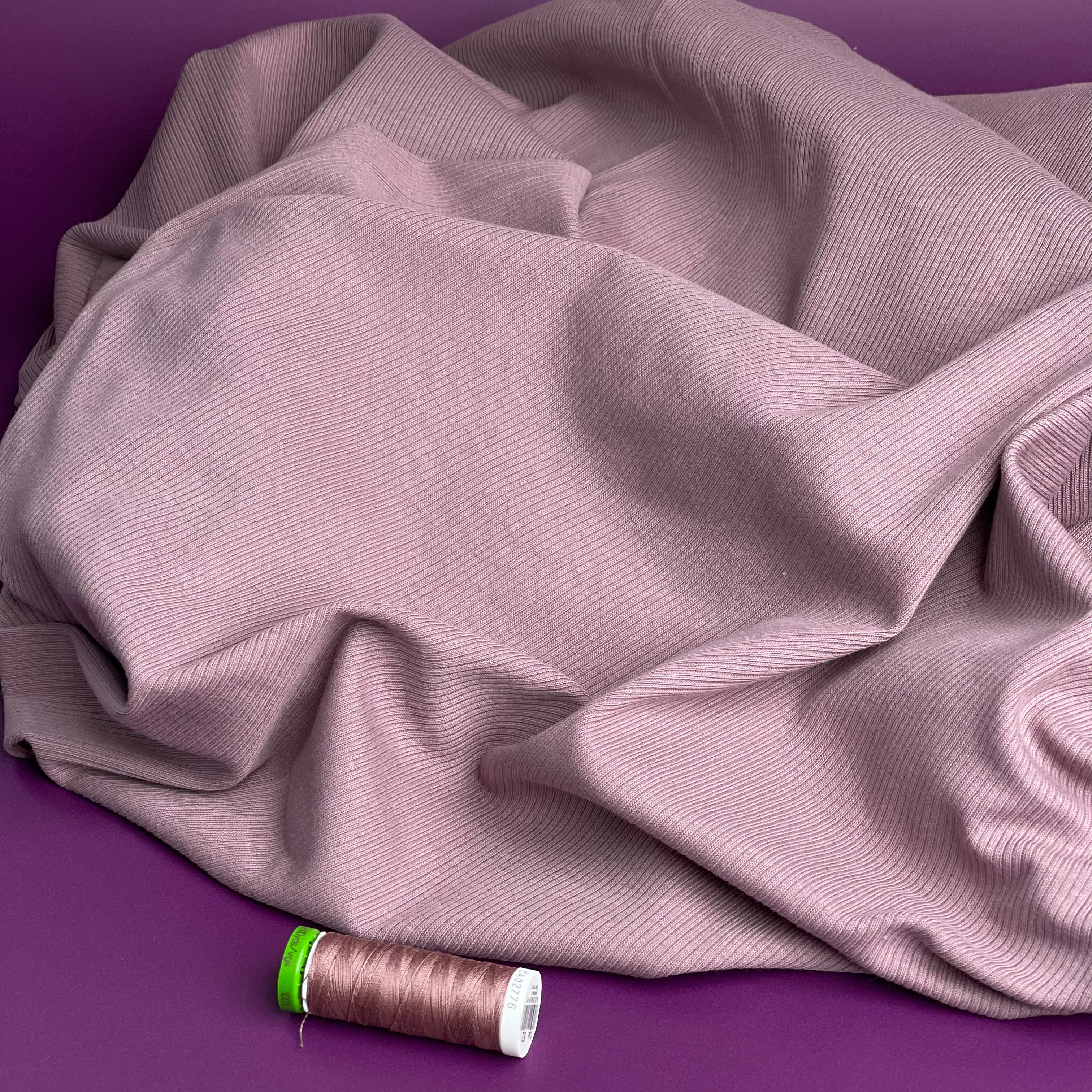 Cosy Cotton Ribbed Jersey - Wistful Mauve