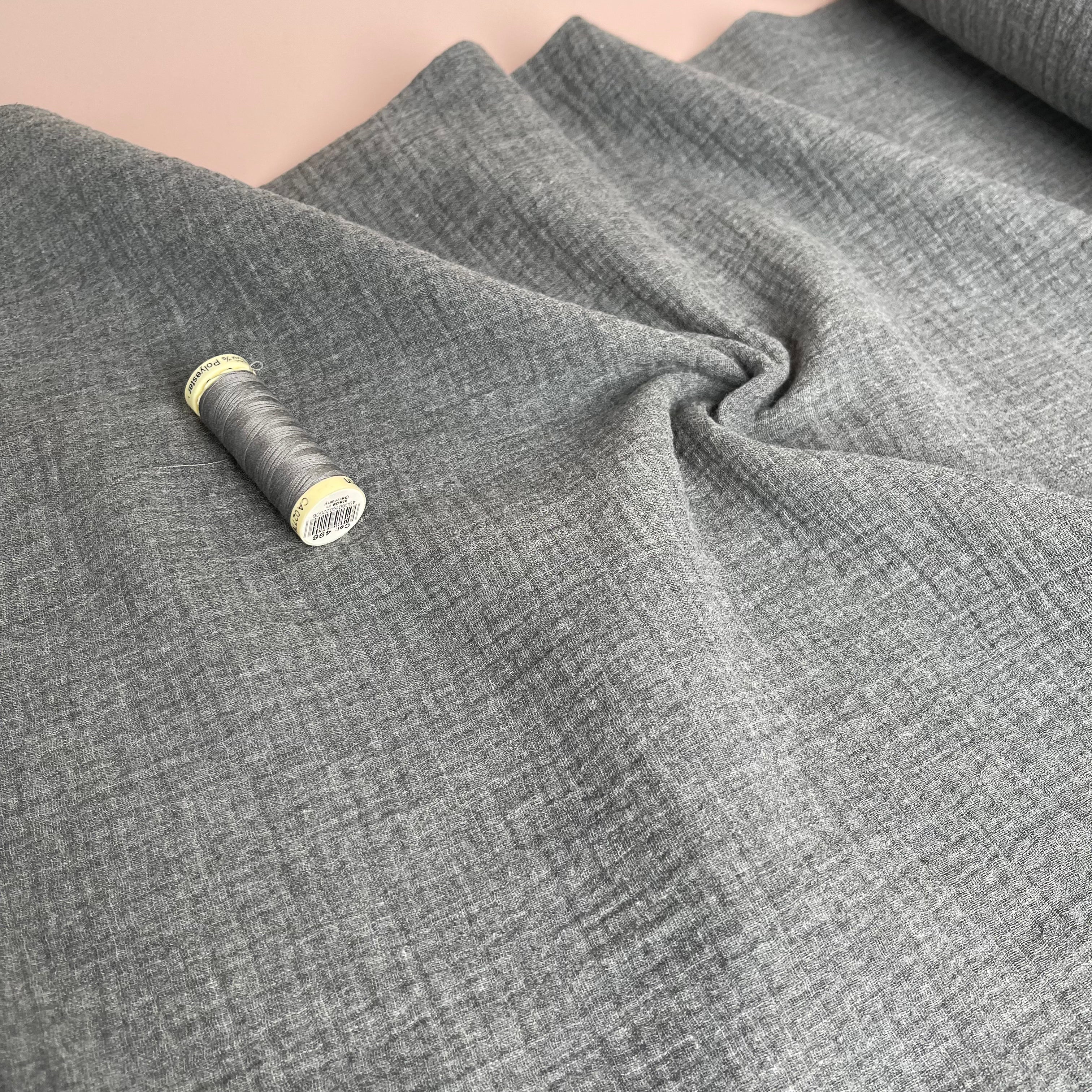 REMNANT 0.97 Metre - Melange Grey Double Gauze