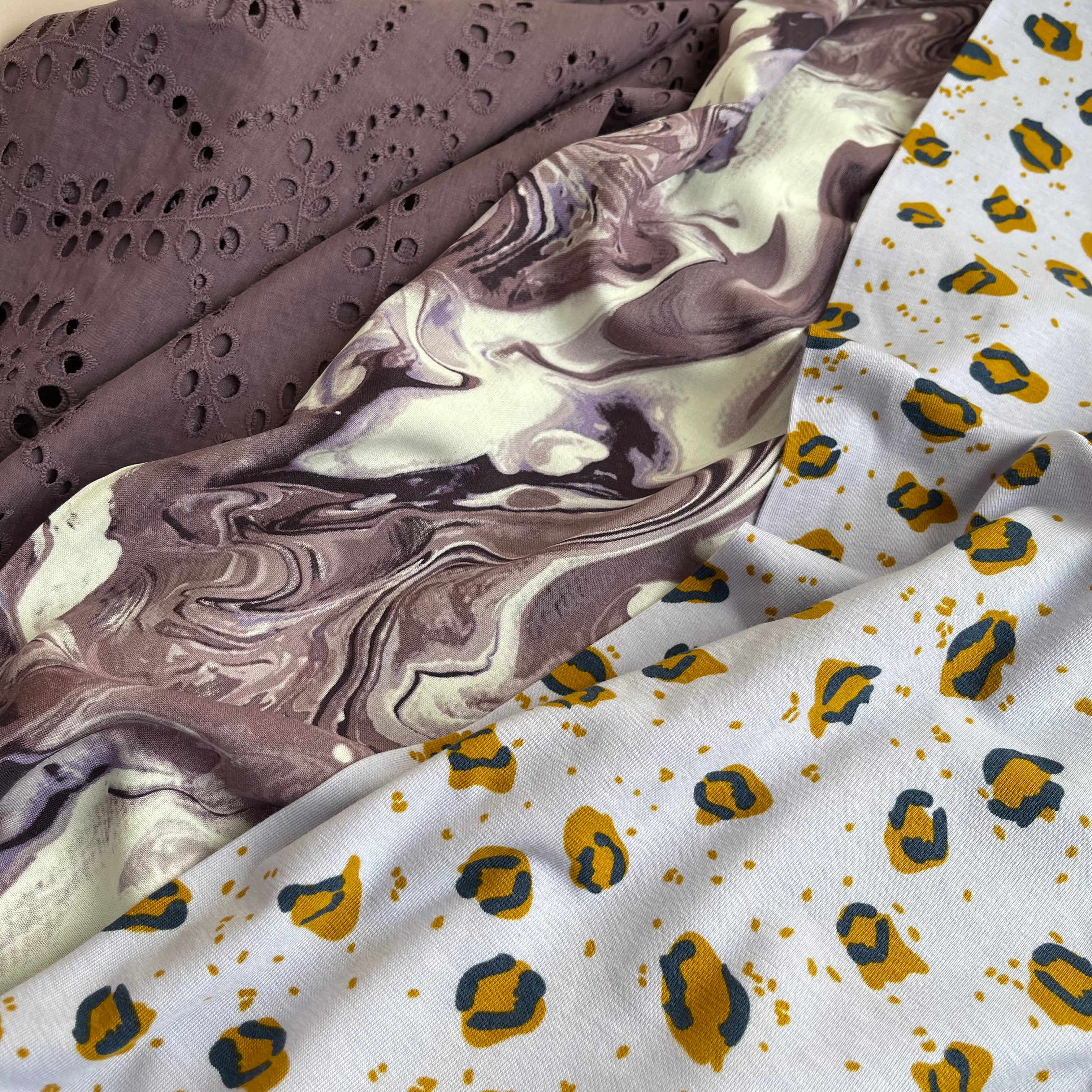 Animal Print Lavender Haze Cotton Jersey with TENCEL™ Modal Fibres