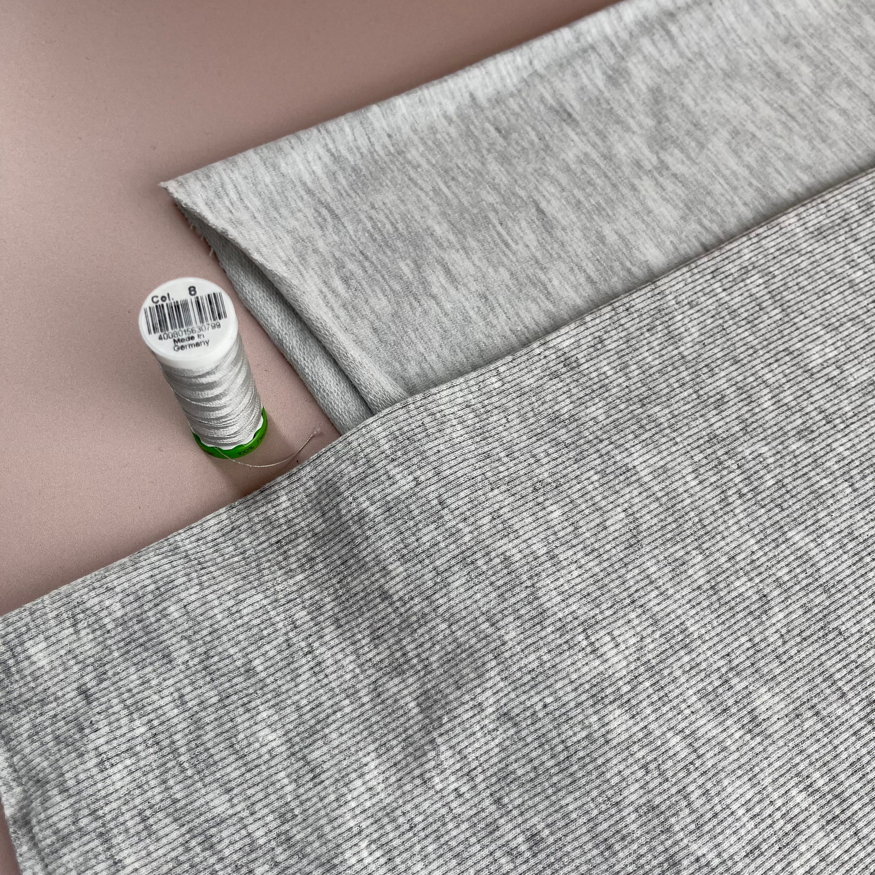 REMNANT 1.84 Metres - Light Grey Melange Jersey Fabric