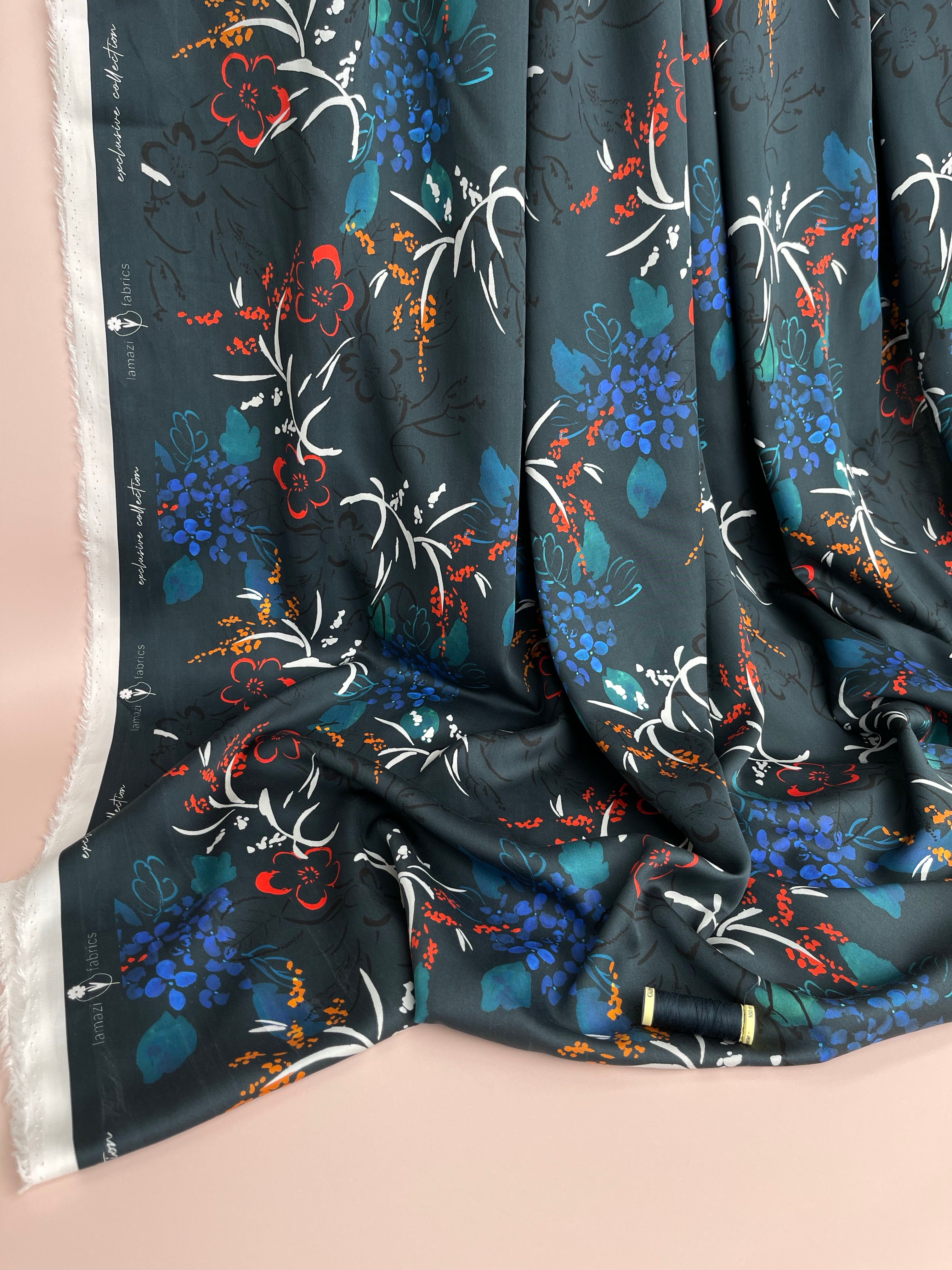 Garden of Dreams - Midnight Blooms Sateen with TENCEL™ Lyocell Fibres