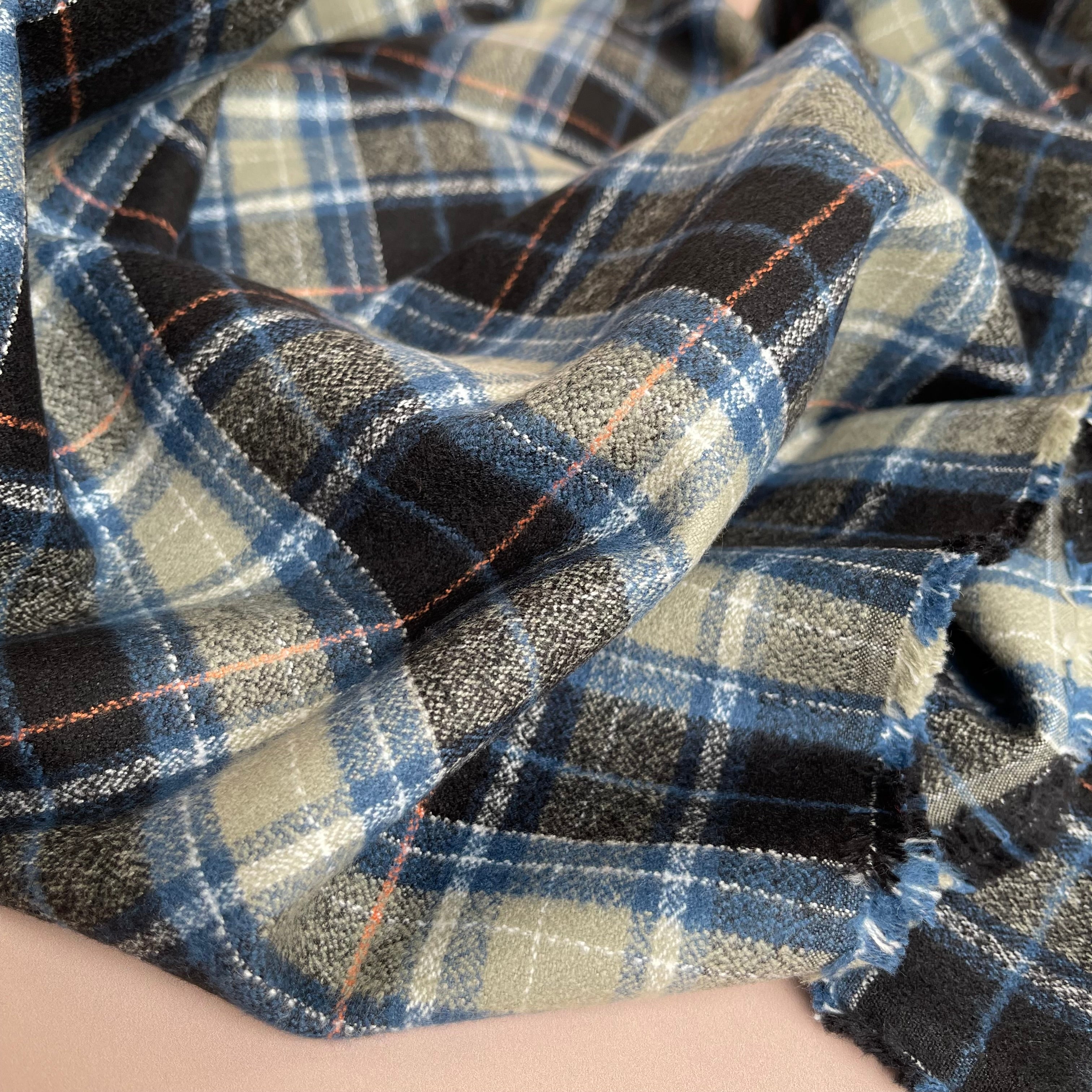 REMNANT 1.03 Metres - Storm Dark Mammoth Cotton Flannel