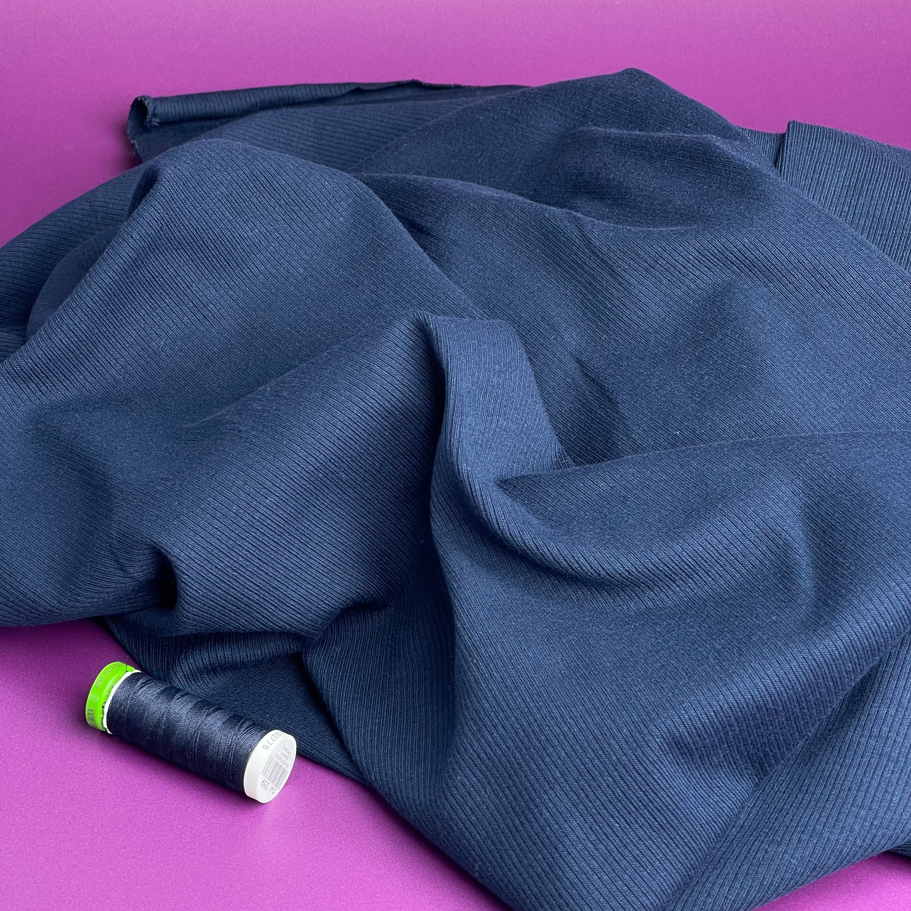 Cosy Cotton Ribbed Jersey - Navy