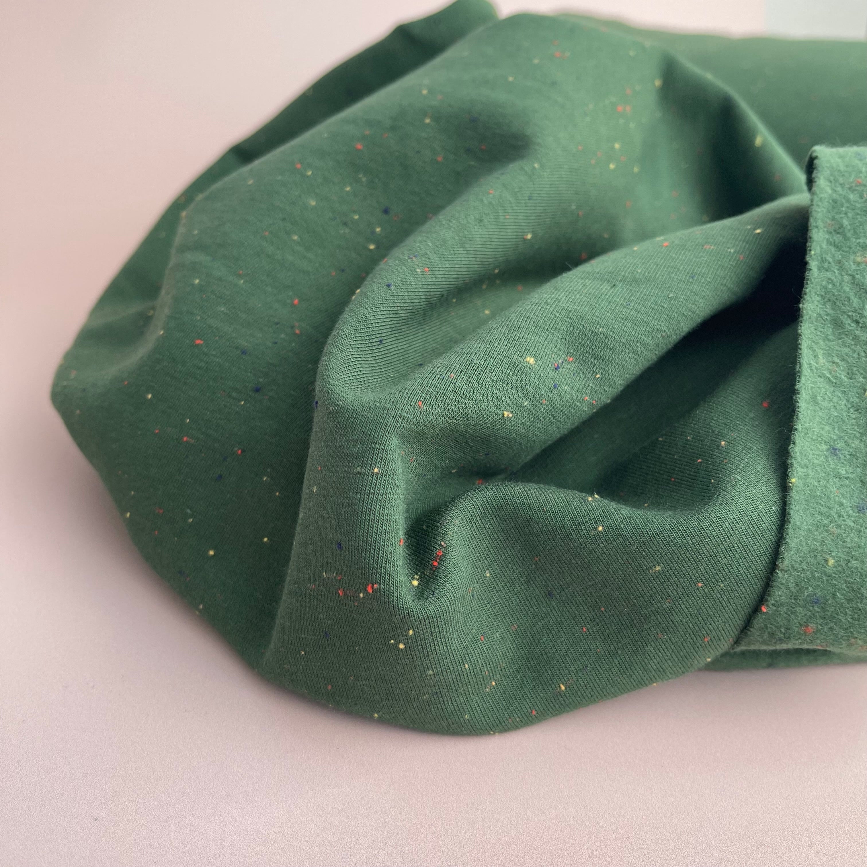Cosy Colours Dark Green with multi Flecks Sweat-Shirting
