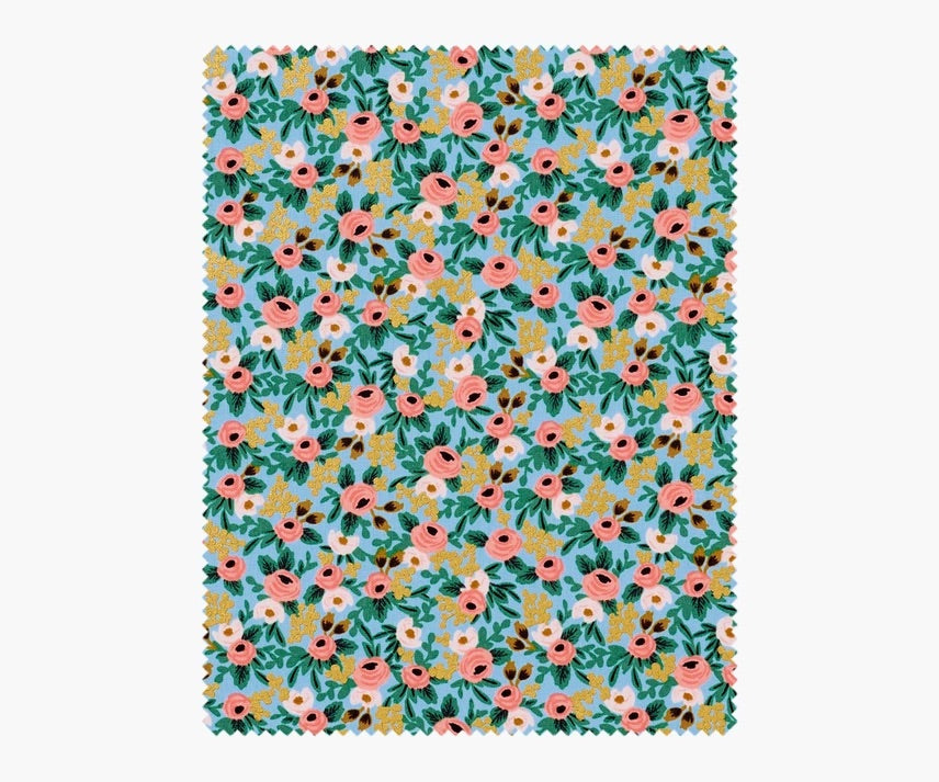 REMNANT 2.19 Metres - Rifle Paper Co - Garden Party Rosa Chambray Metallic Cotton Fabric