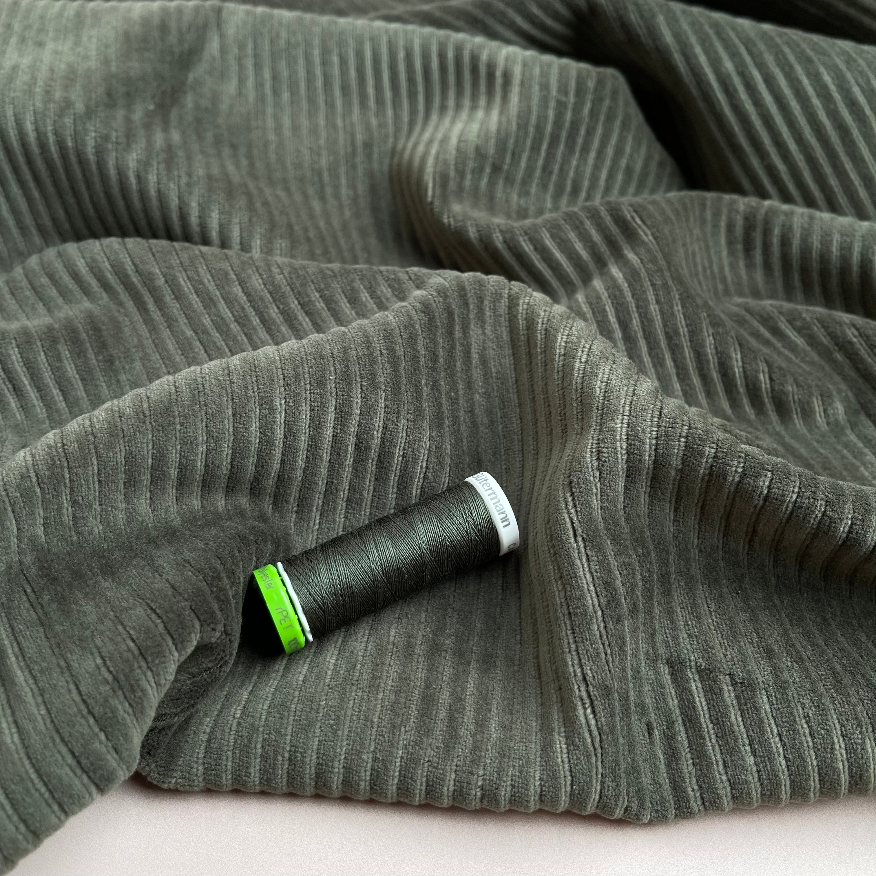 Danish Design - Khaki Ribbed Velvet Jersey