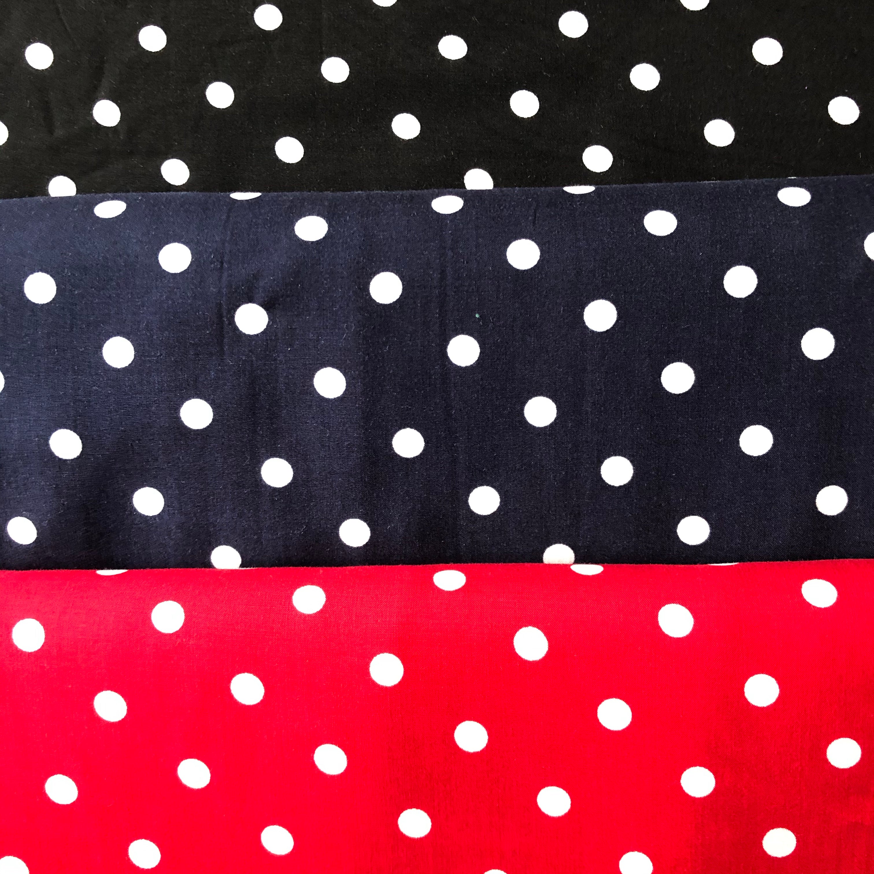 PRE-ORDER Classic Polka Dot Red Viscose Dress Fabric