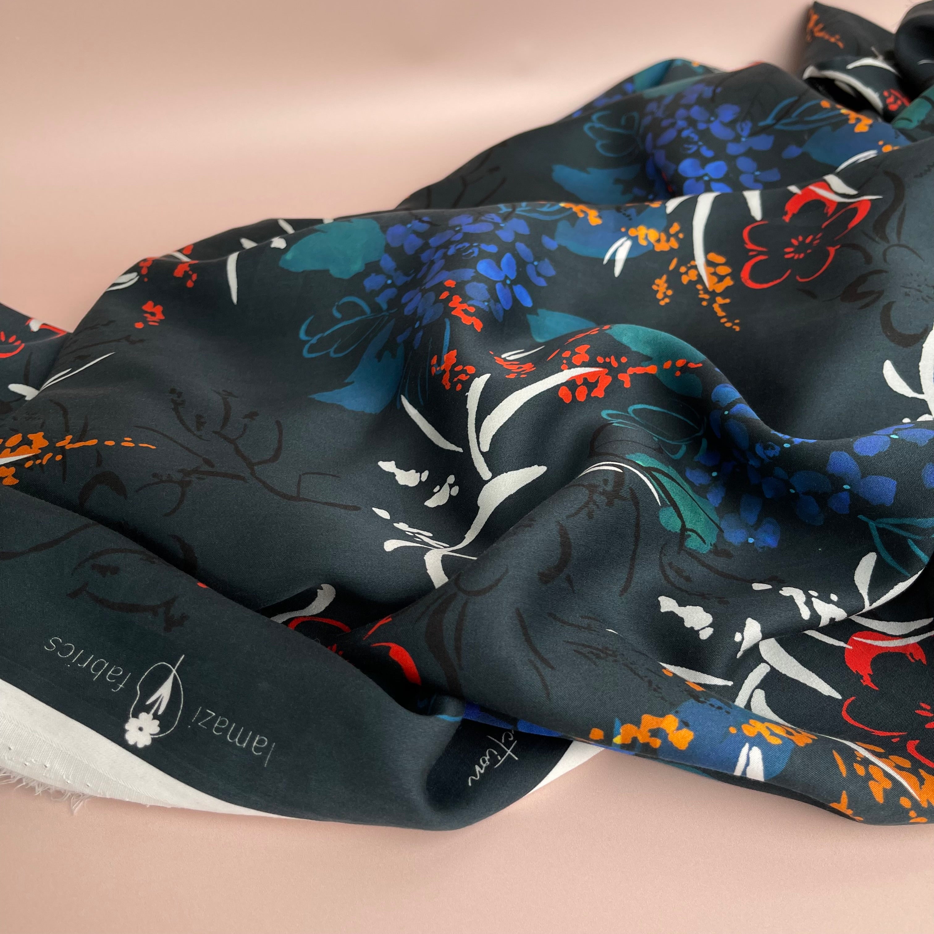 Garden of Dreams - Midnight Blooms Sateen with TENCEL™ Lyocell Fibres