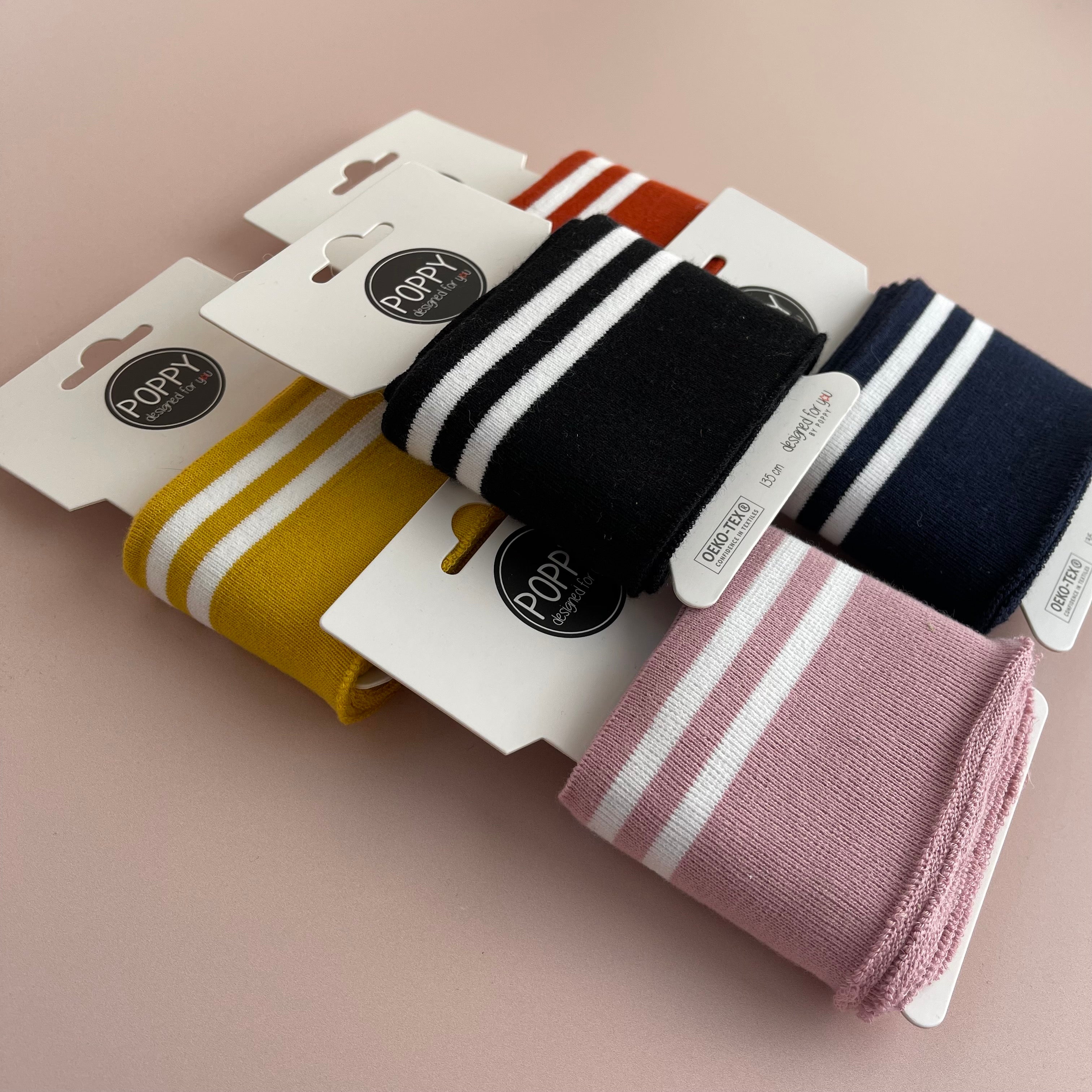 Ribbing Cuffing Pack with White Stripes