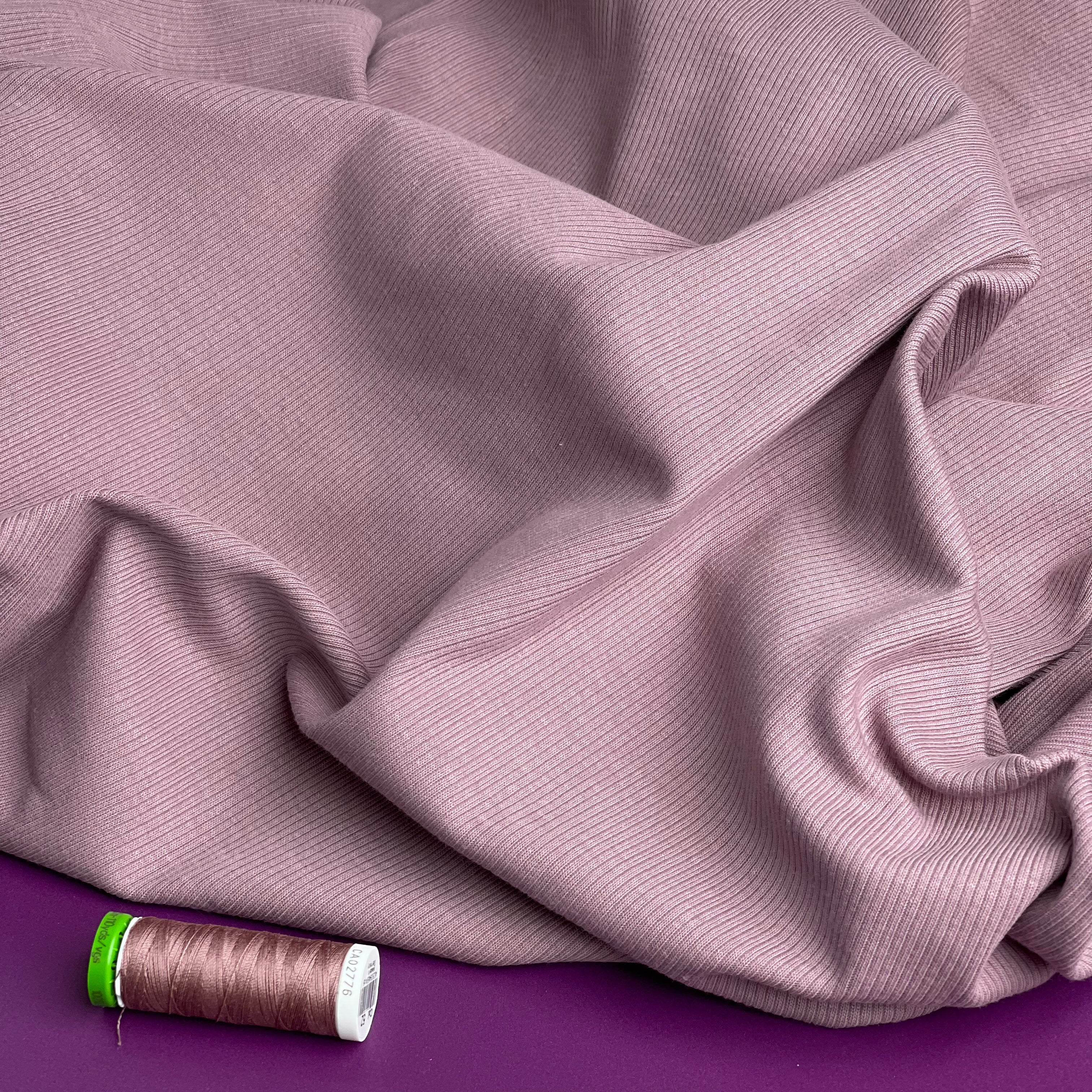 Cosy Cotton Ribbed Jersey - Wistful Mauve