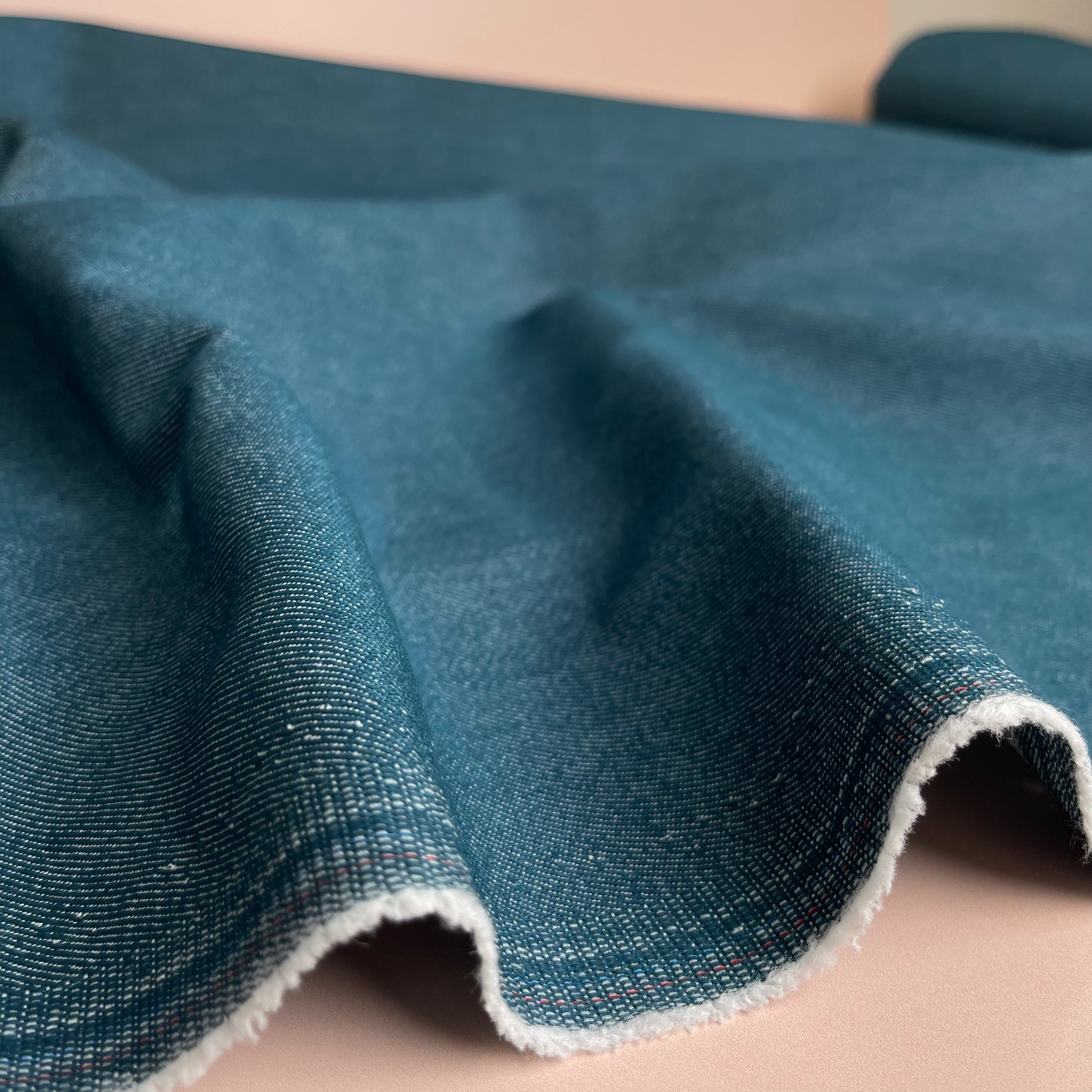 Vintage Stretch Denim in Petrol Blue