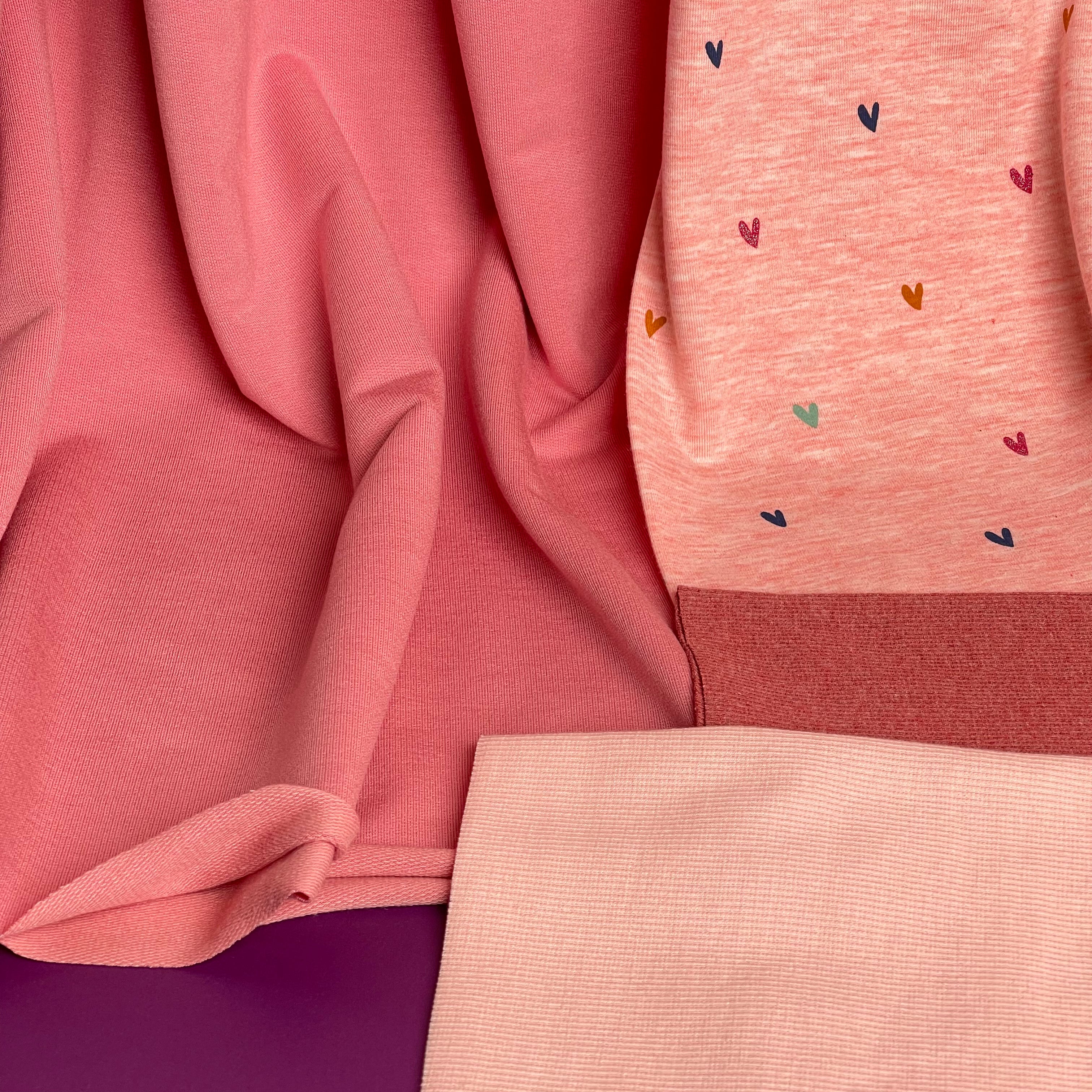 REMNANT 0.75 metre - Splendour Modal French Terry in Coral Pink
