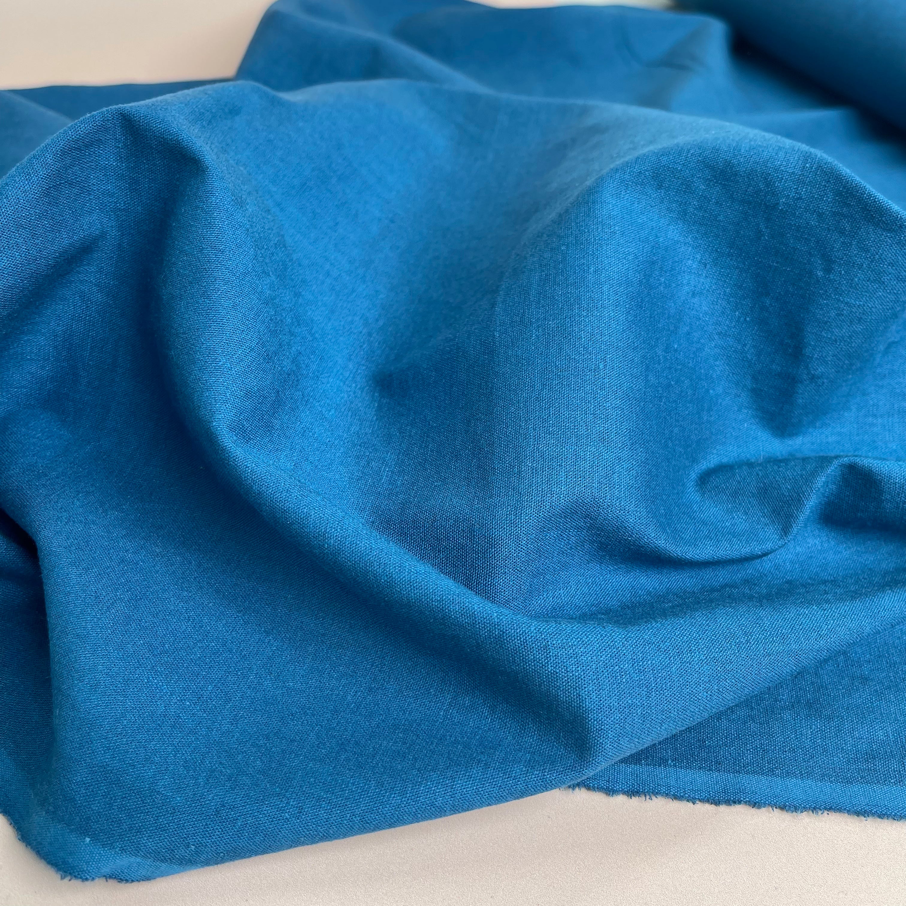 Sorona Linen in Moroccan Teal Blue - New Eco Linen Blend Fabric