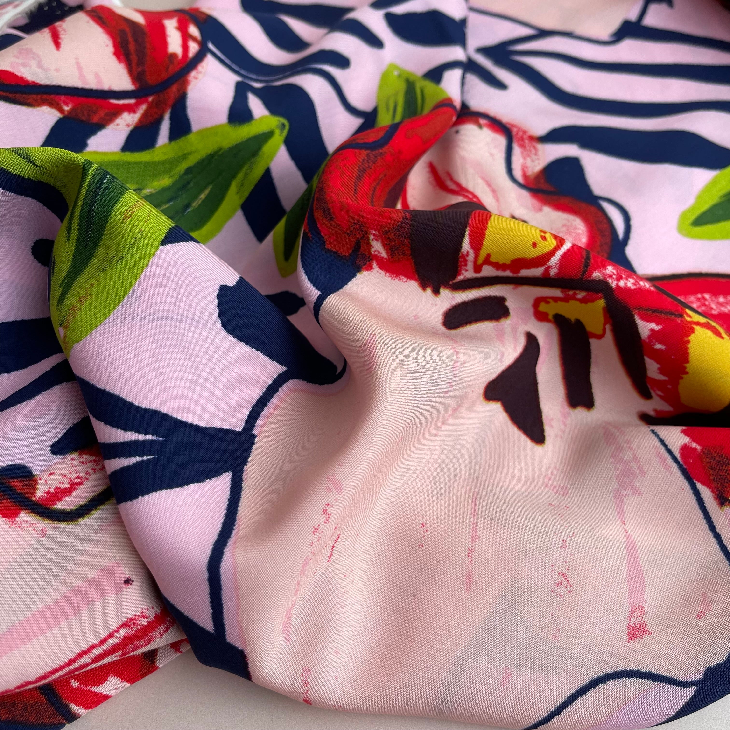 Viola Candy Pink Viscose Poplin Fabric