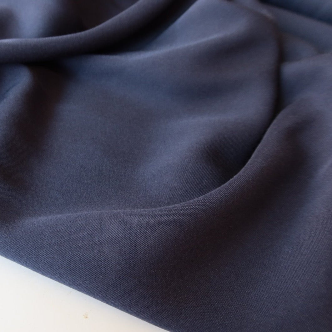 REMNANT 0.65 Metre - Grandeur Navy Modal Bamboo Twill Dress Fabric