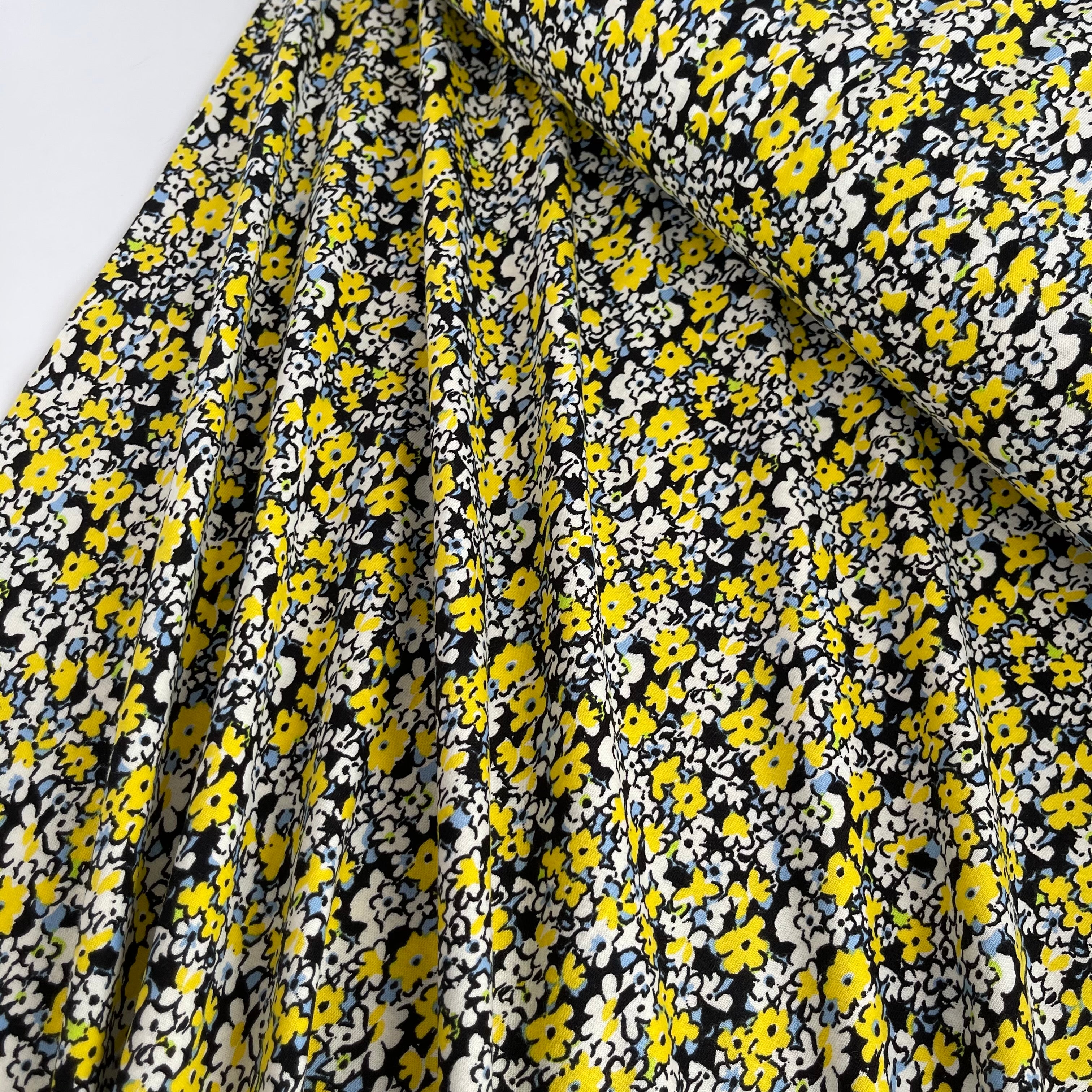 Buttercup Flower Cotton Jersey Fabric