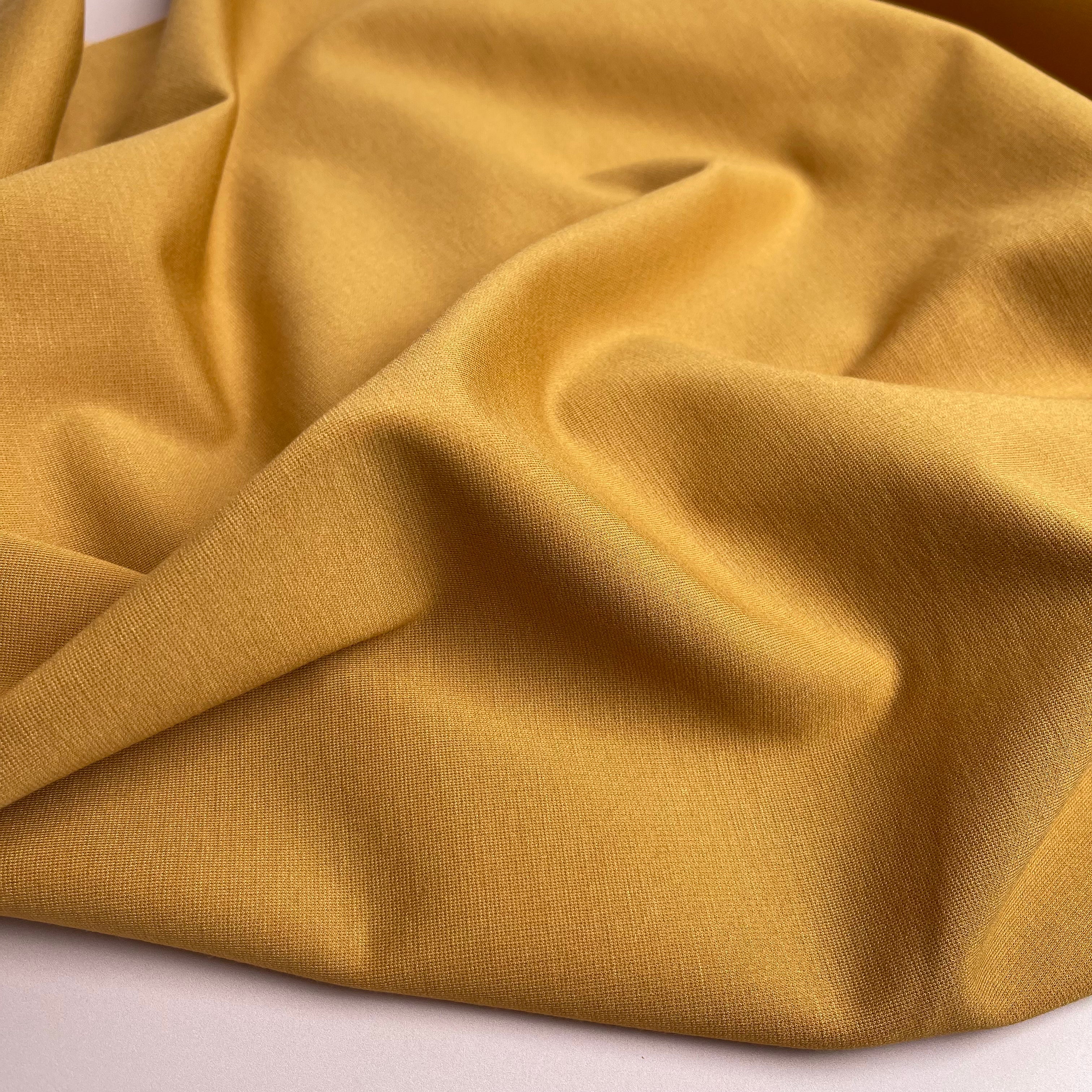 Mustard Viscose Ponte Roma Double Knit Fabric