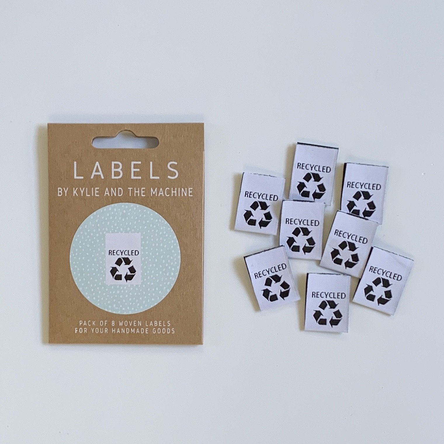 Kylie and the Machine - "RECYCLED " Pack of 8 Woven Labels