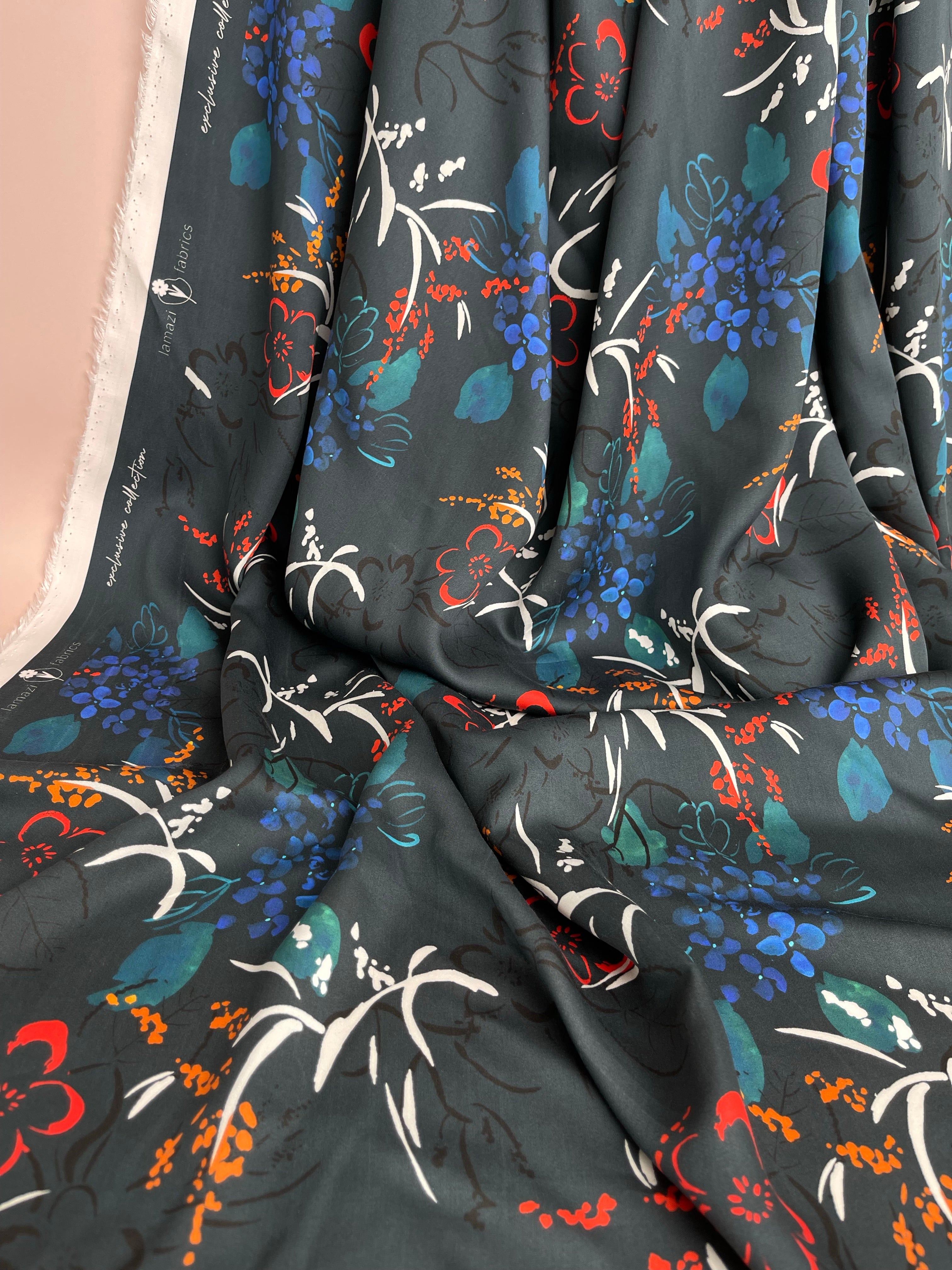 Garden of Dreams - Midnight Blooms Sateen with TENCEL™ Lyocell Fibres