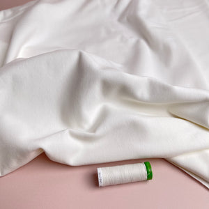 REMNANT 0.29 Metre - Peach Soft GOTS Organic Cotton Sweat-shirting in Off White