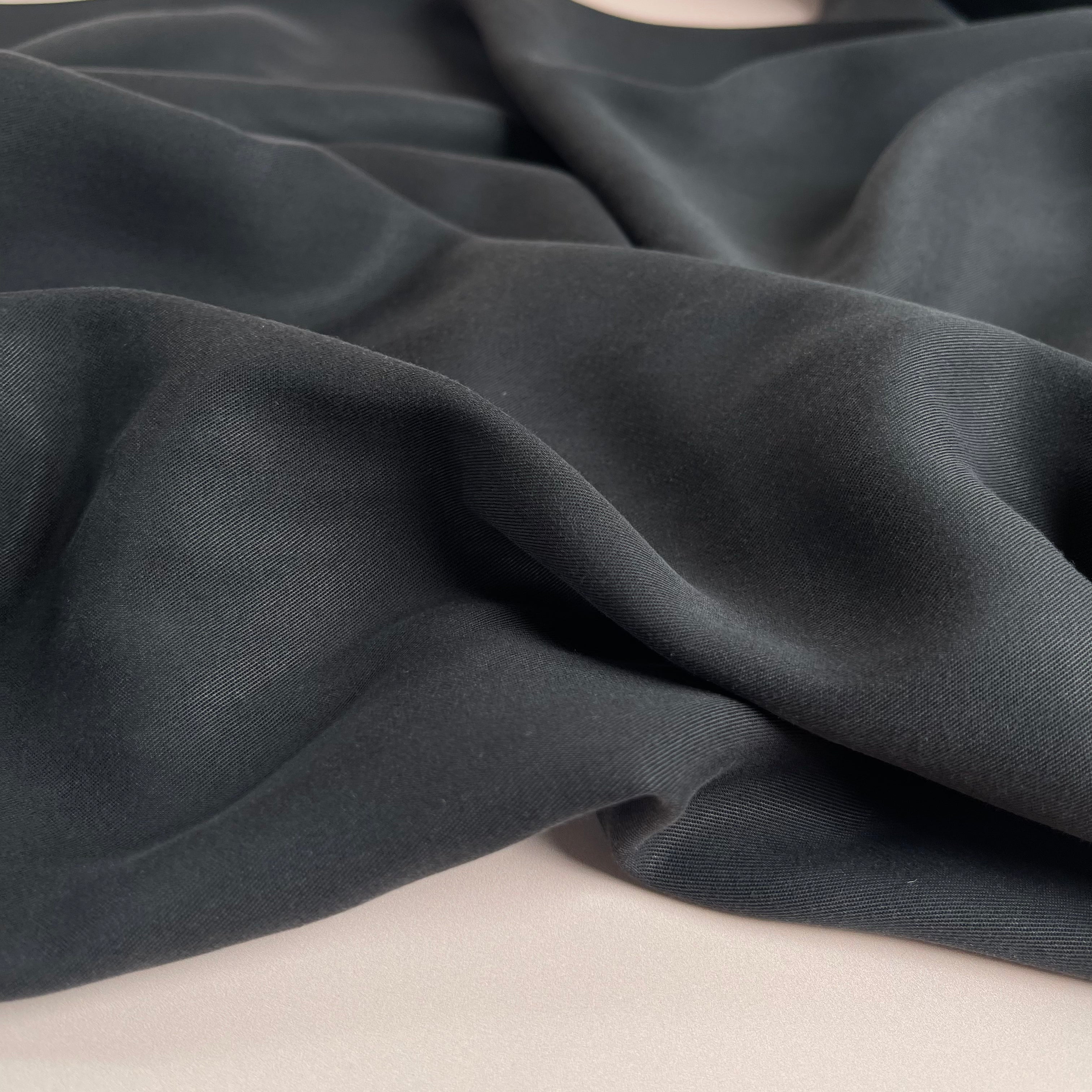 Lush Sandwashed Lyocell Twill in Black