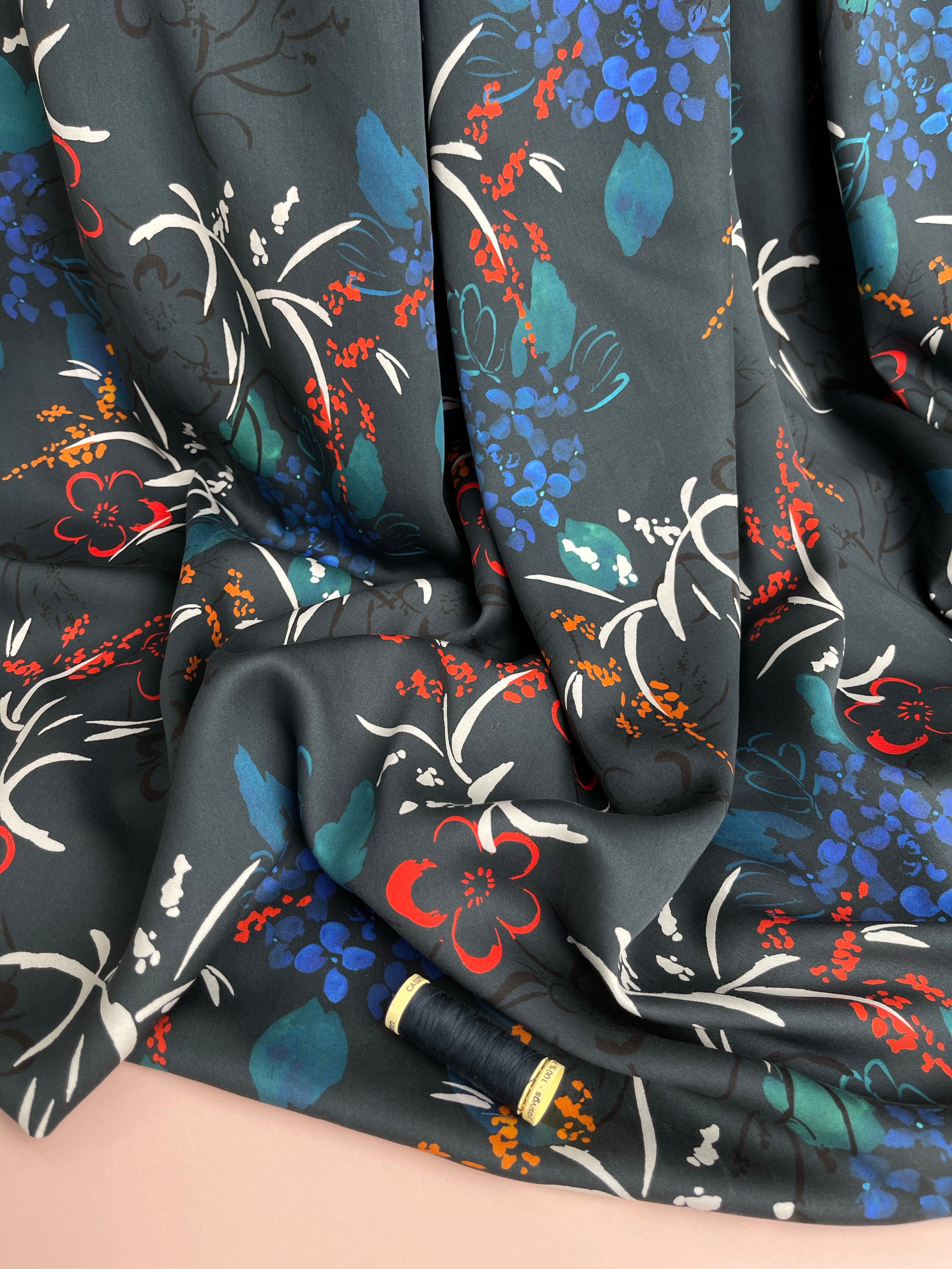 Garden of Dreams - Midnight Blooms Sateen with TENCEL™ Lyocell Fibres