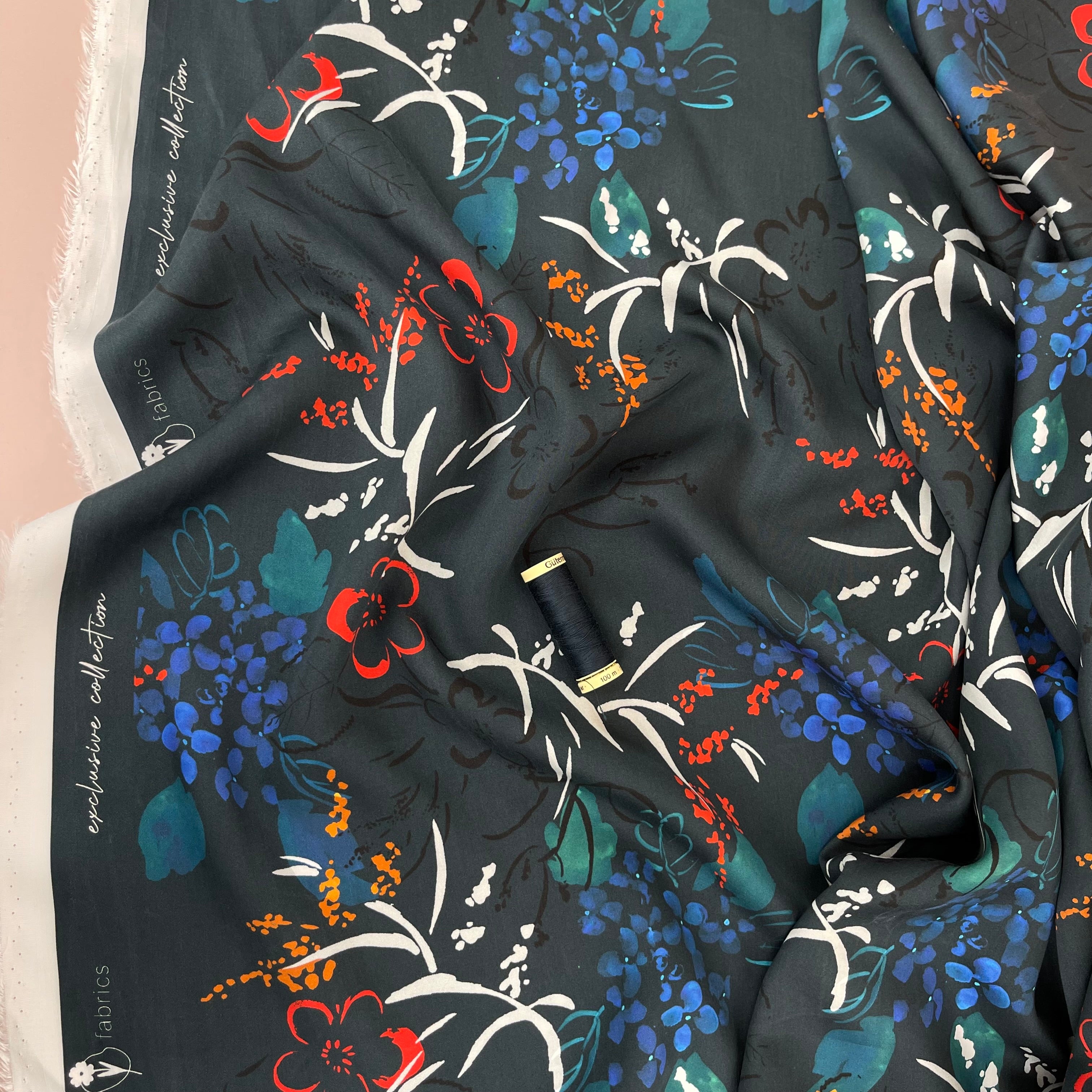 Garden of Dreams - Midnight Blooms Sateen with TENCEL™ Lyocell Fibres