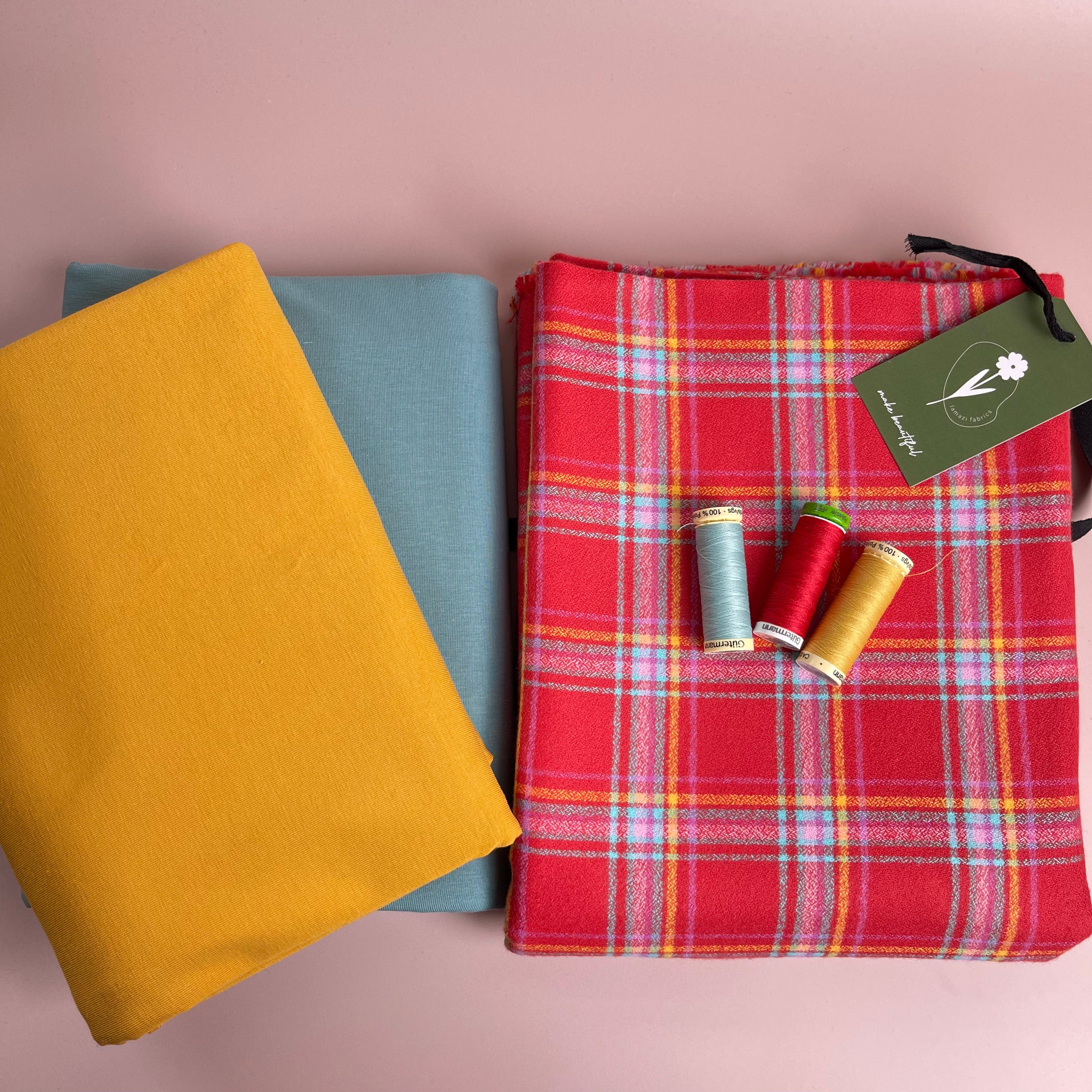 Limited Edition - Luxury Eco Pyjama Kit with Strawberry Red Cotton Flannel