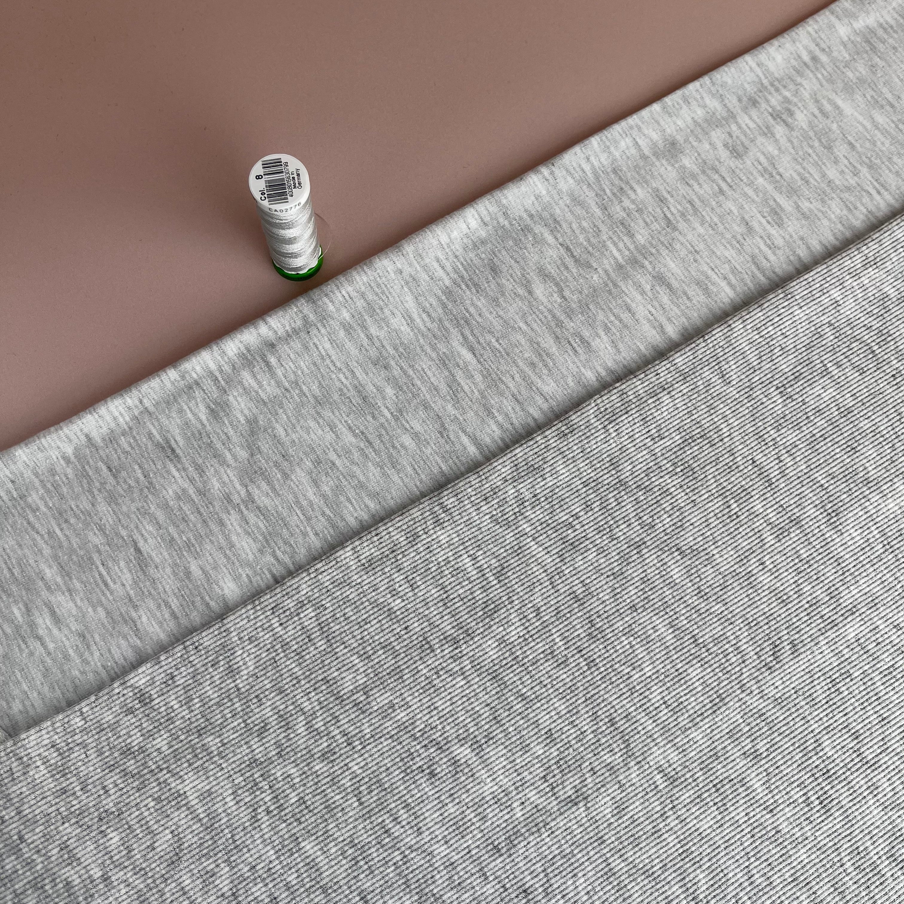 Light Grey Melange Tabular Cuff Ribbing Fabric