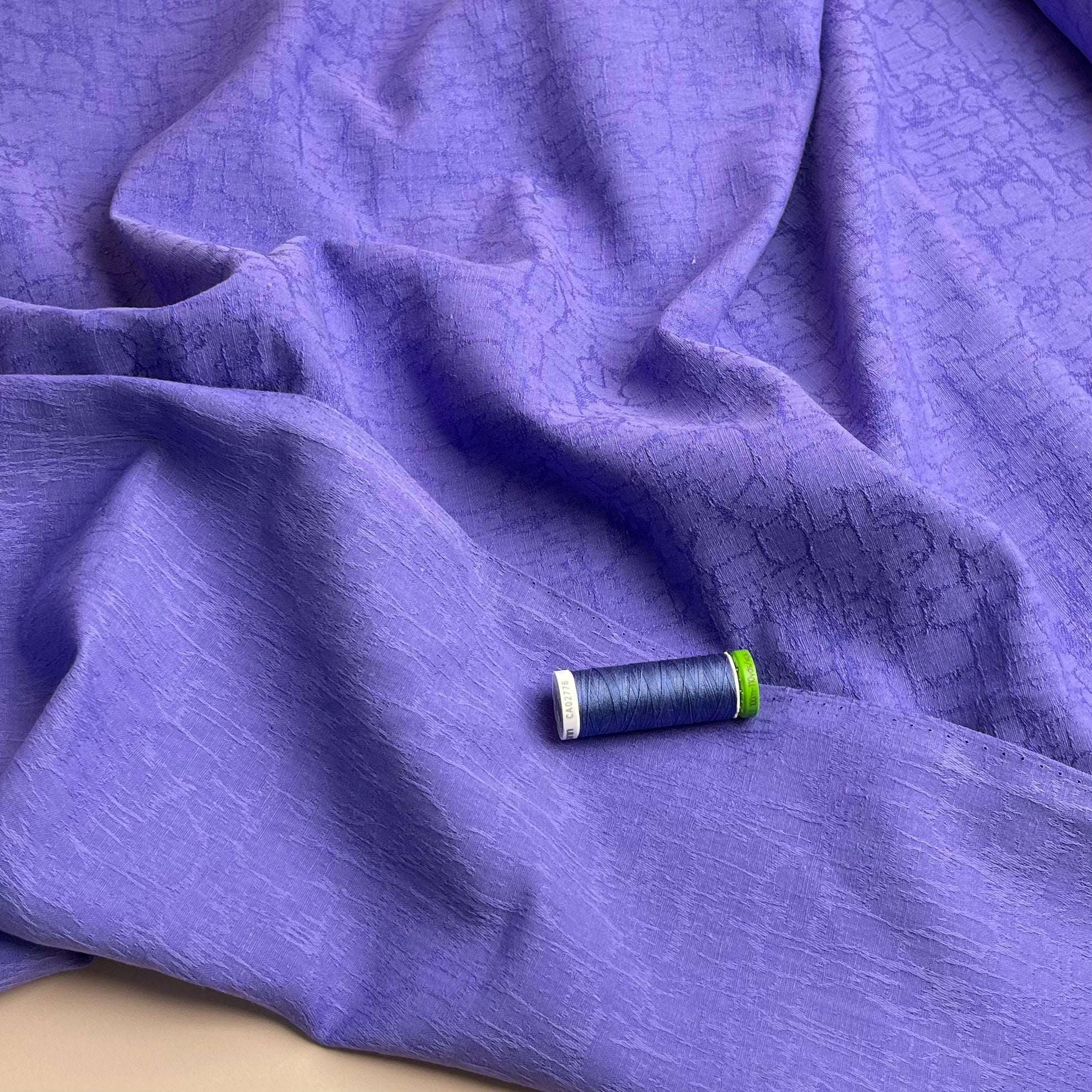 Fibre Mood Cotton Linen Bark Jacquard in Purple
